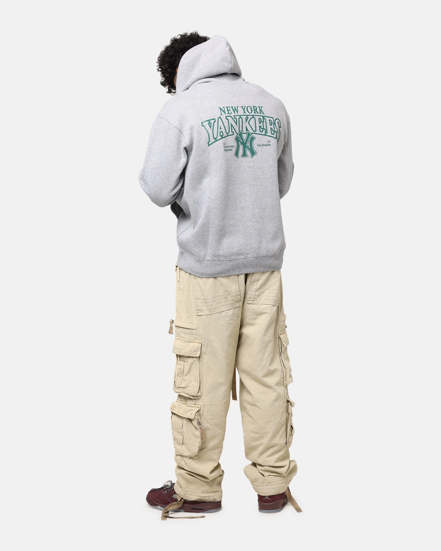 Running Gear Majestic Athletic New York Yankees Murcer Arch Hoodie Grey Marle
