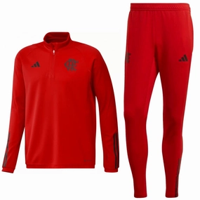 CR Flamengo red training technical Soccer tracksuit 2023/24 - Adidas Hydration Pocket Design