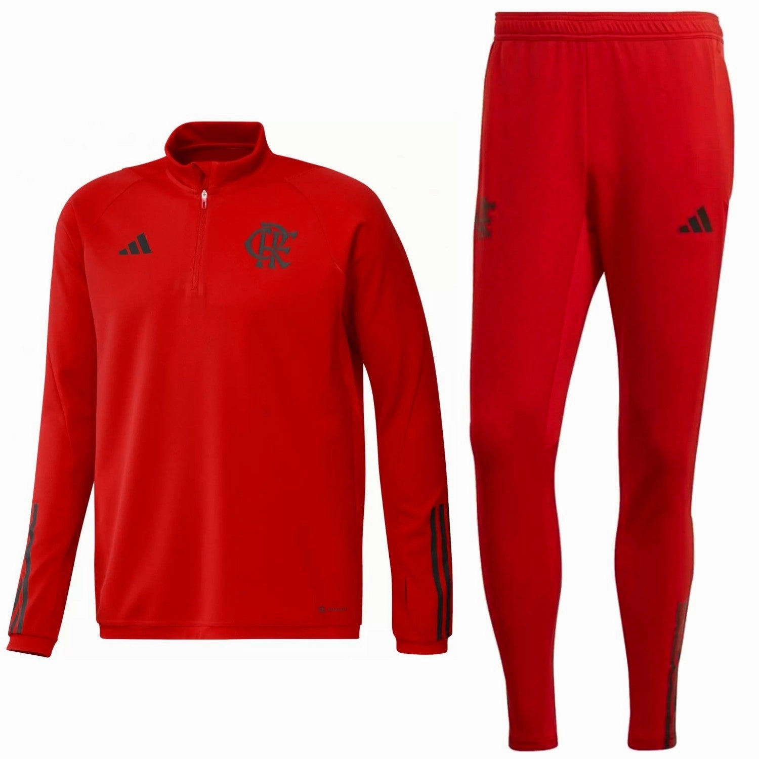 CR Flamengo red training technical Soccer tracksuit 2023/24 - Adidas Hydration Pocket Design