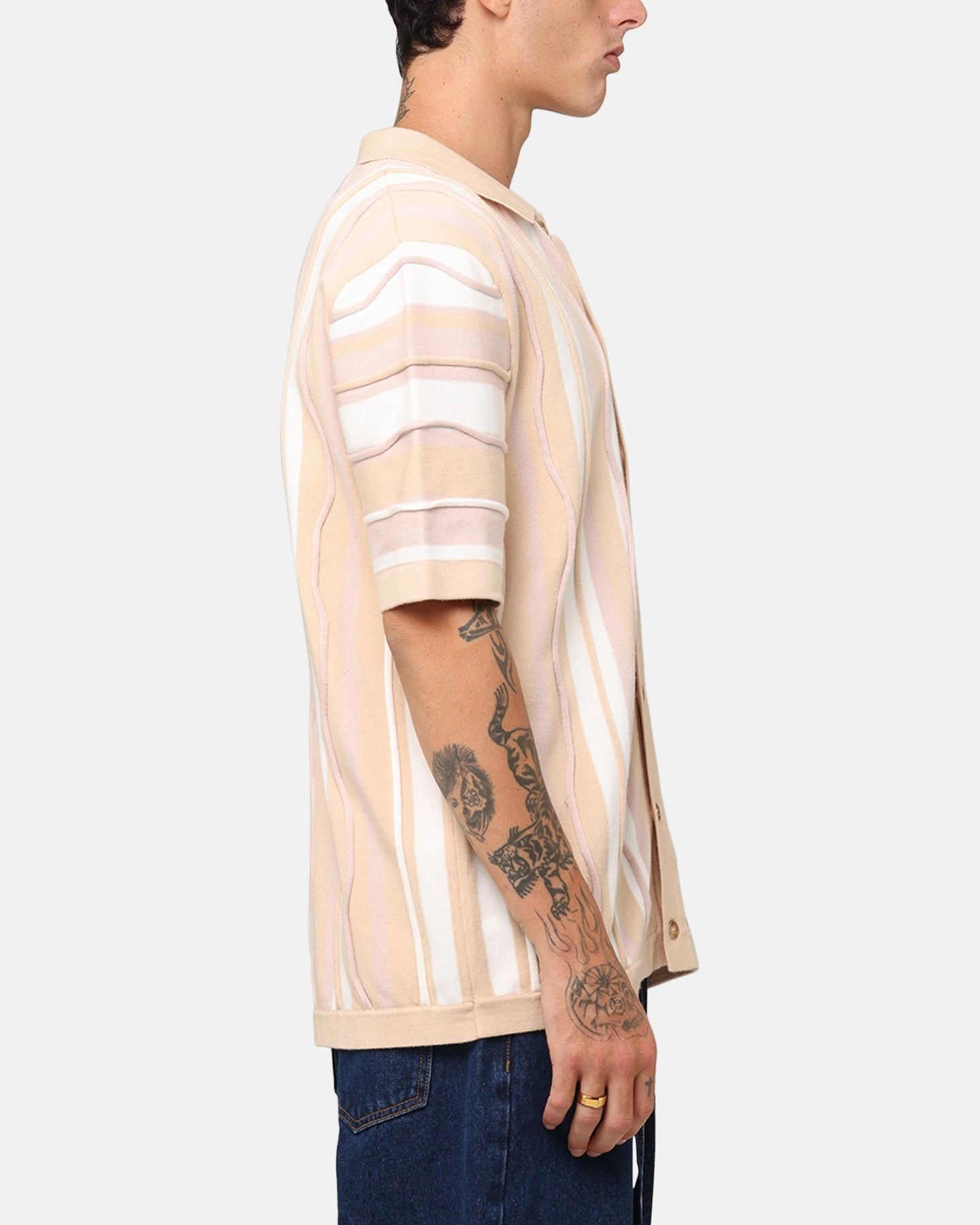 XXIII Coogee Button Up Shirt Cream/White networking event Brushed Inner Lining