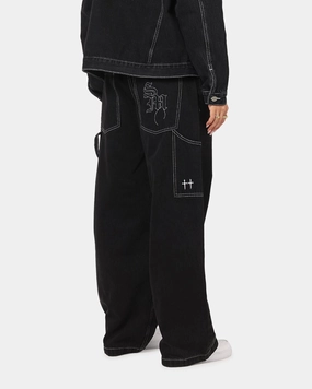 Essential Look Home Comfort Party Look Modern Minimalist Saint Morta Amplus Fray Carpenter Jeans Contrast Black