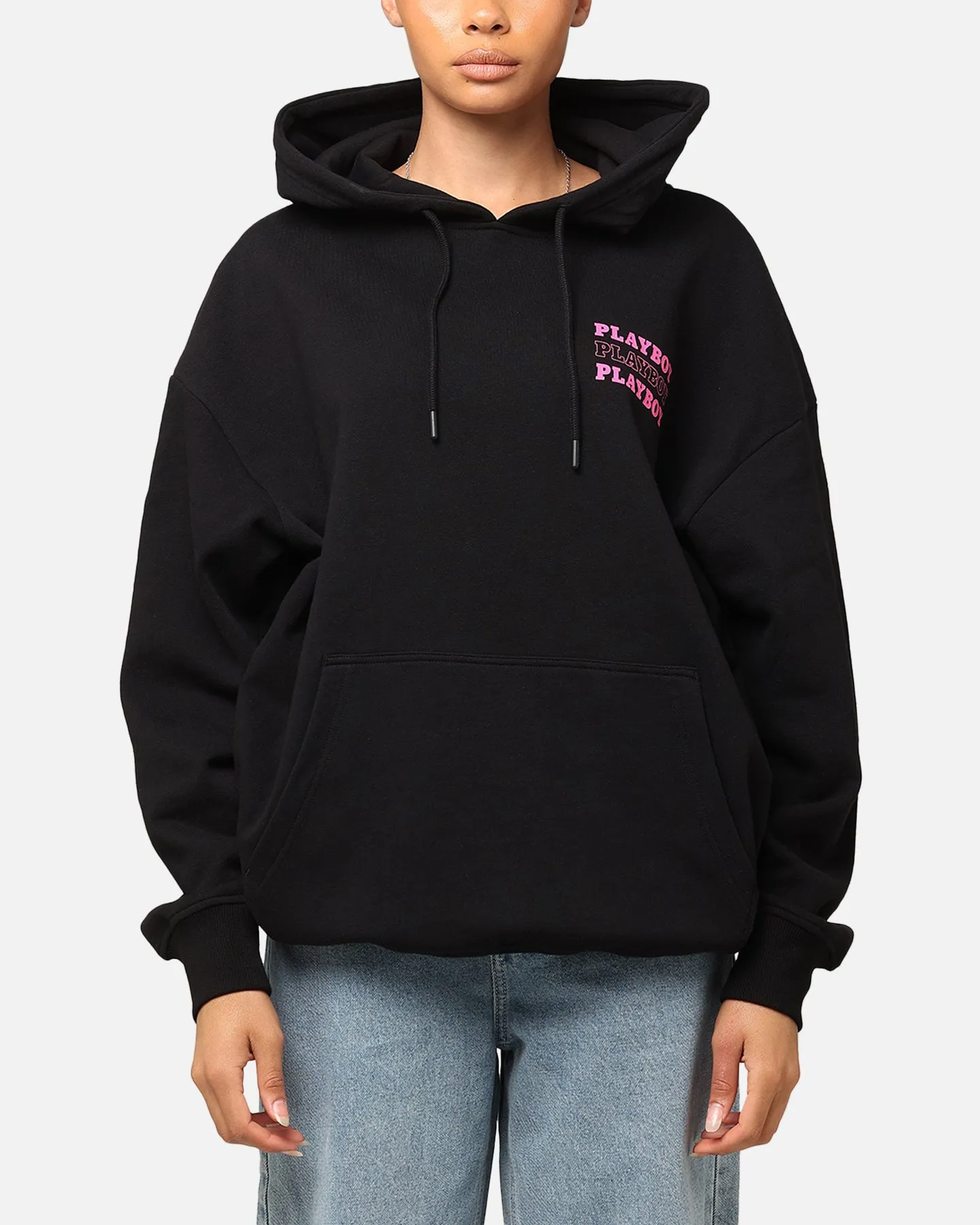 Playboy Wavy Stack Hoodie Black Unique Meditation