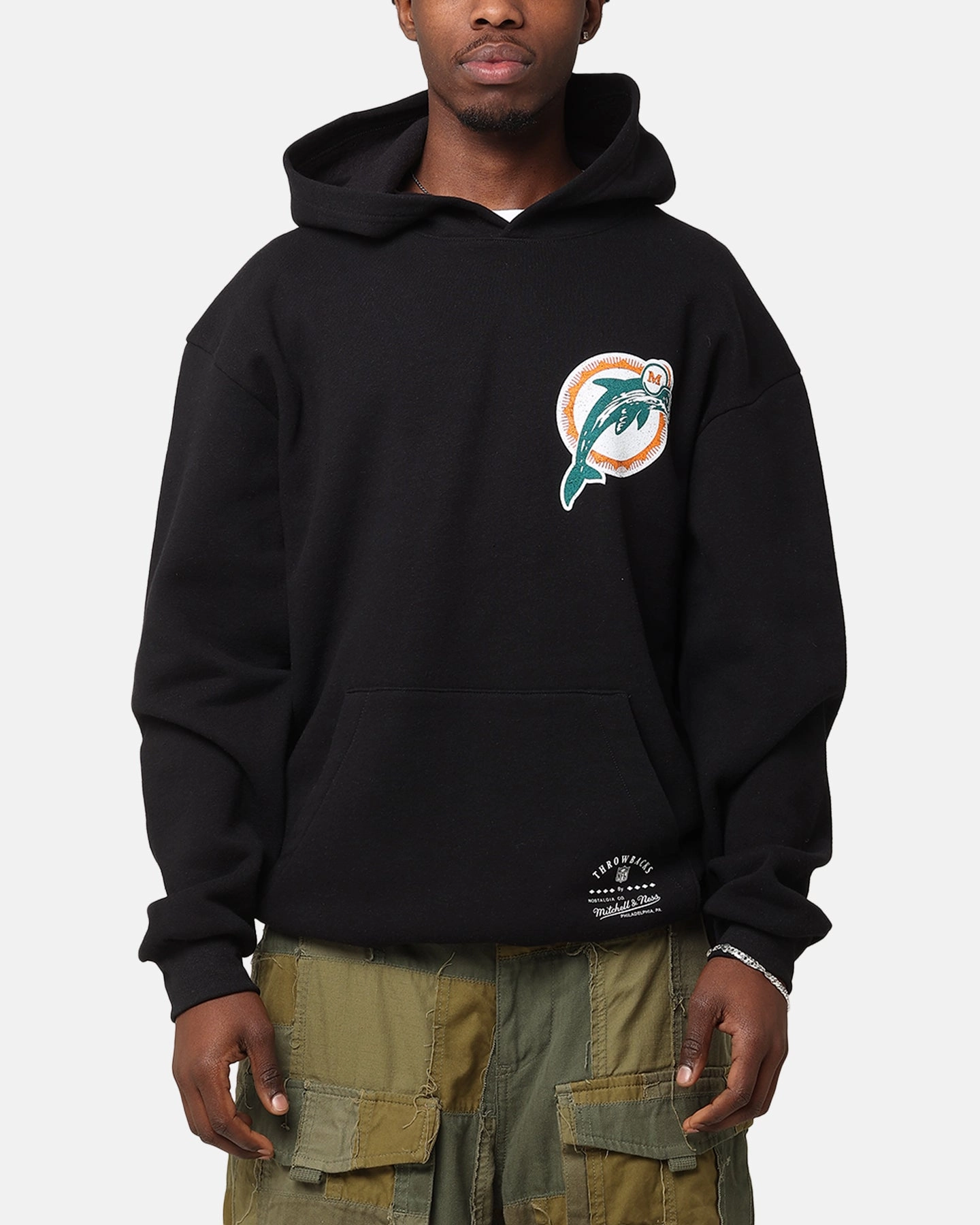 Mitchell & Ness Miami Dolphins 'Alter Ego' Flames Hoodie Faded Black City Fashion Fashion Feel