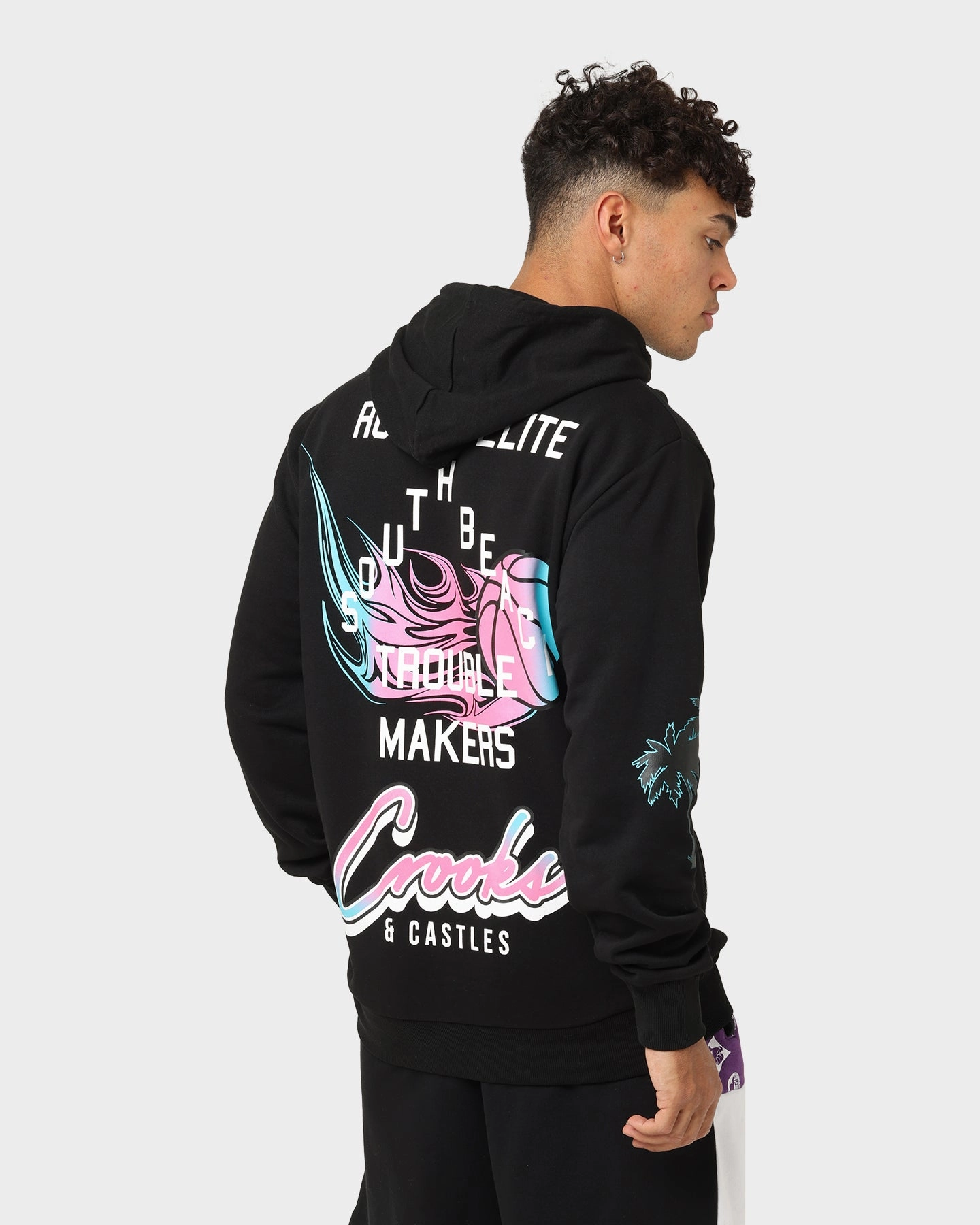 Crooks & Castles Miami Sportek Hoodie Black Clock