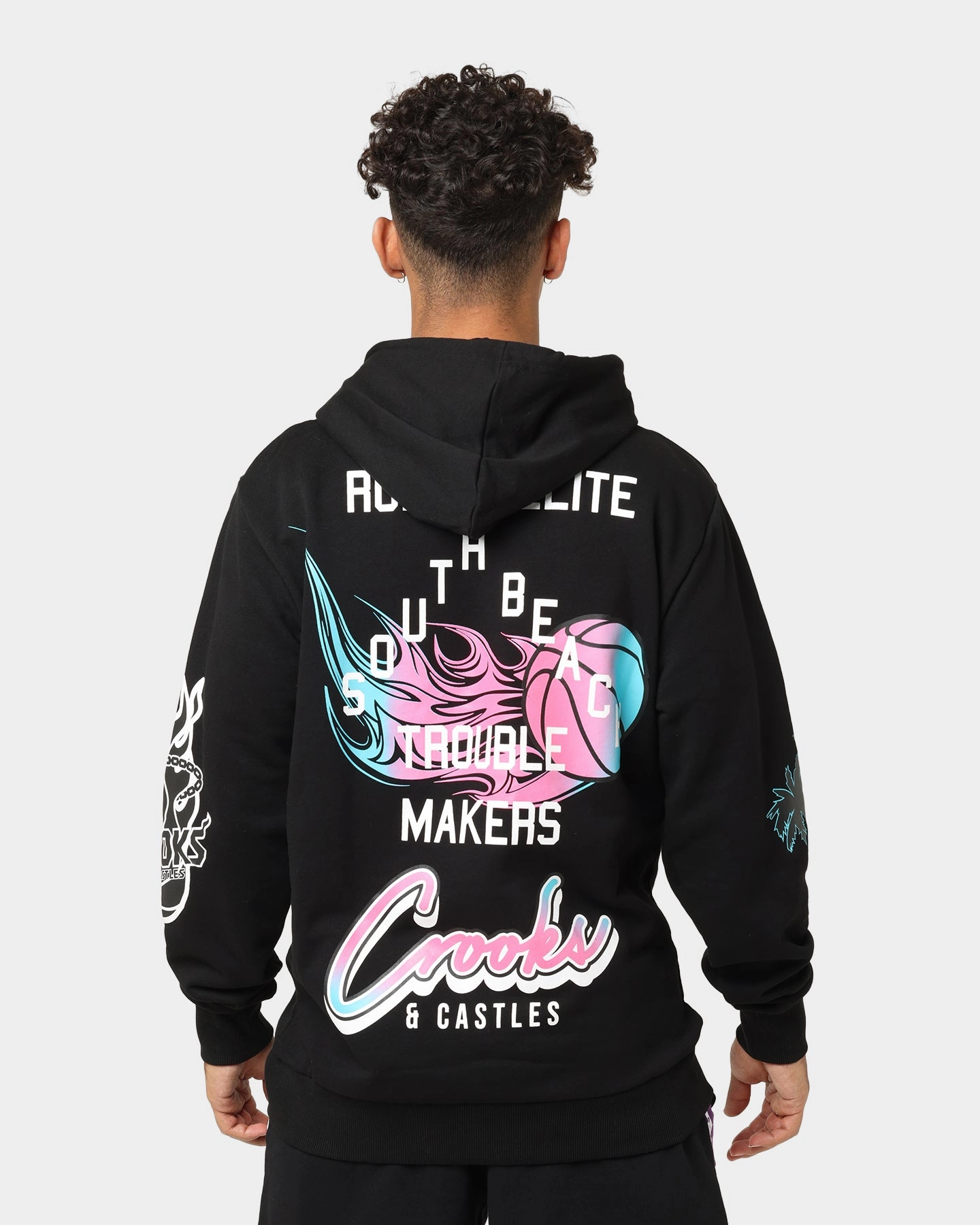 Crooks & Castles Miami Sportek Hoodie Black Windproof Barrier