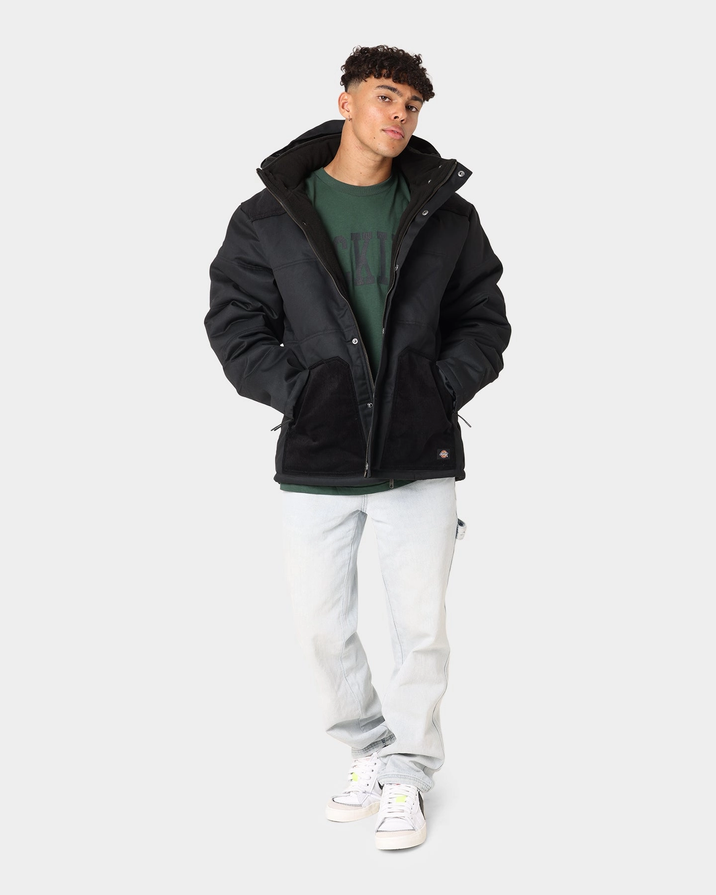 Dickies Diddy Jacket Black Drop Hood Style single layer