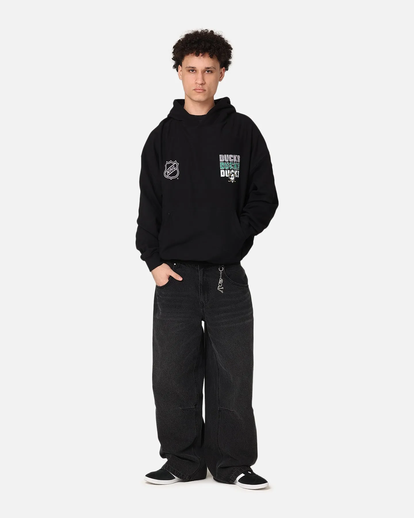 Culture Kings Anaheim Ducks Premium Hoodie Black Breathable Mesh Panels