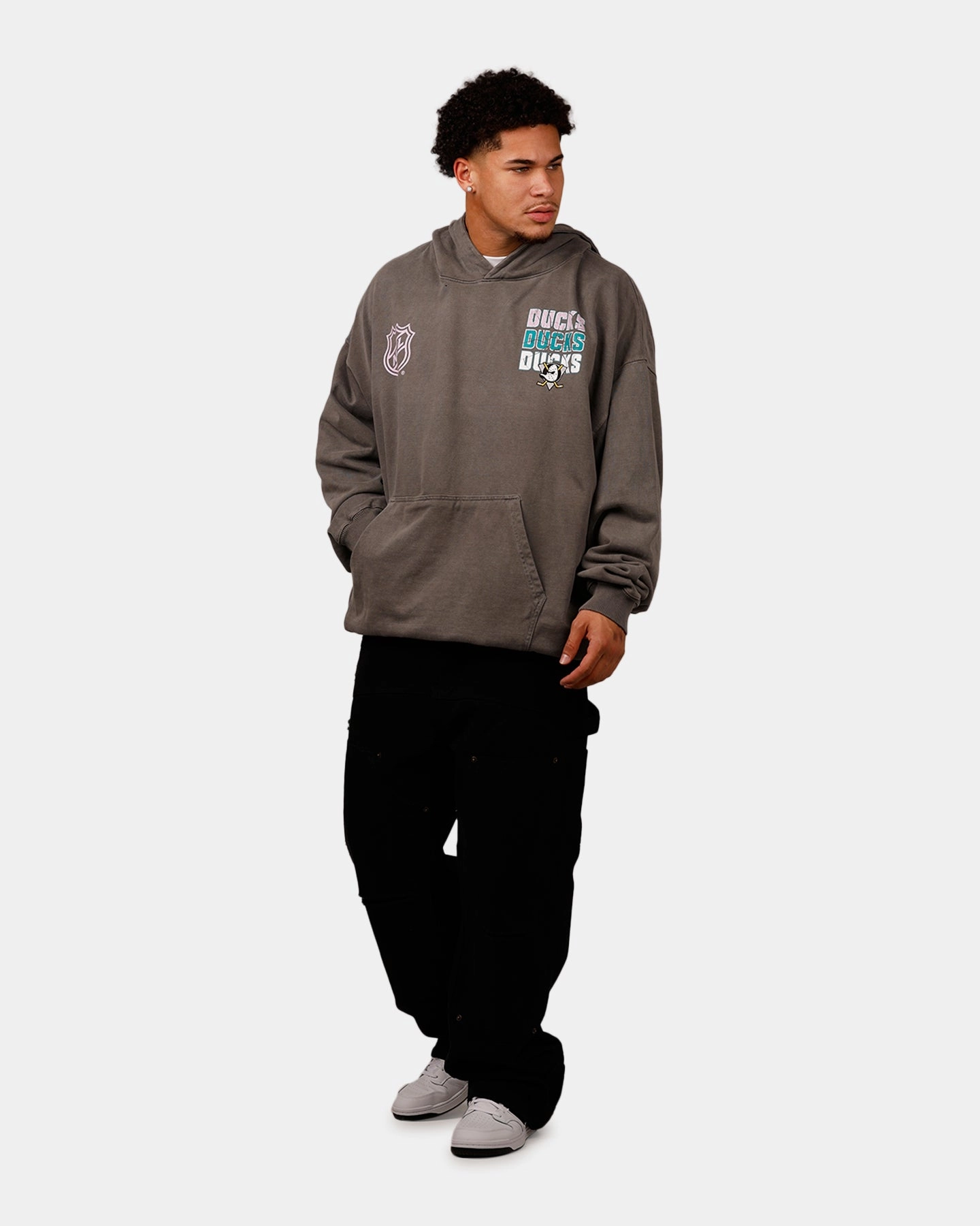 Double Layered Edges Jungle Culture Kings Anaheim Ducks Wild Wing Hoodie Off Black