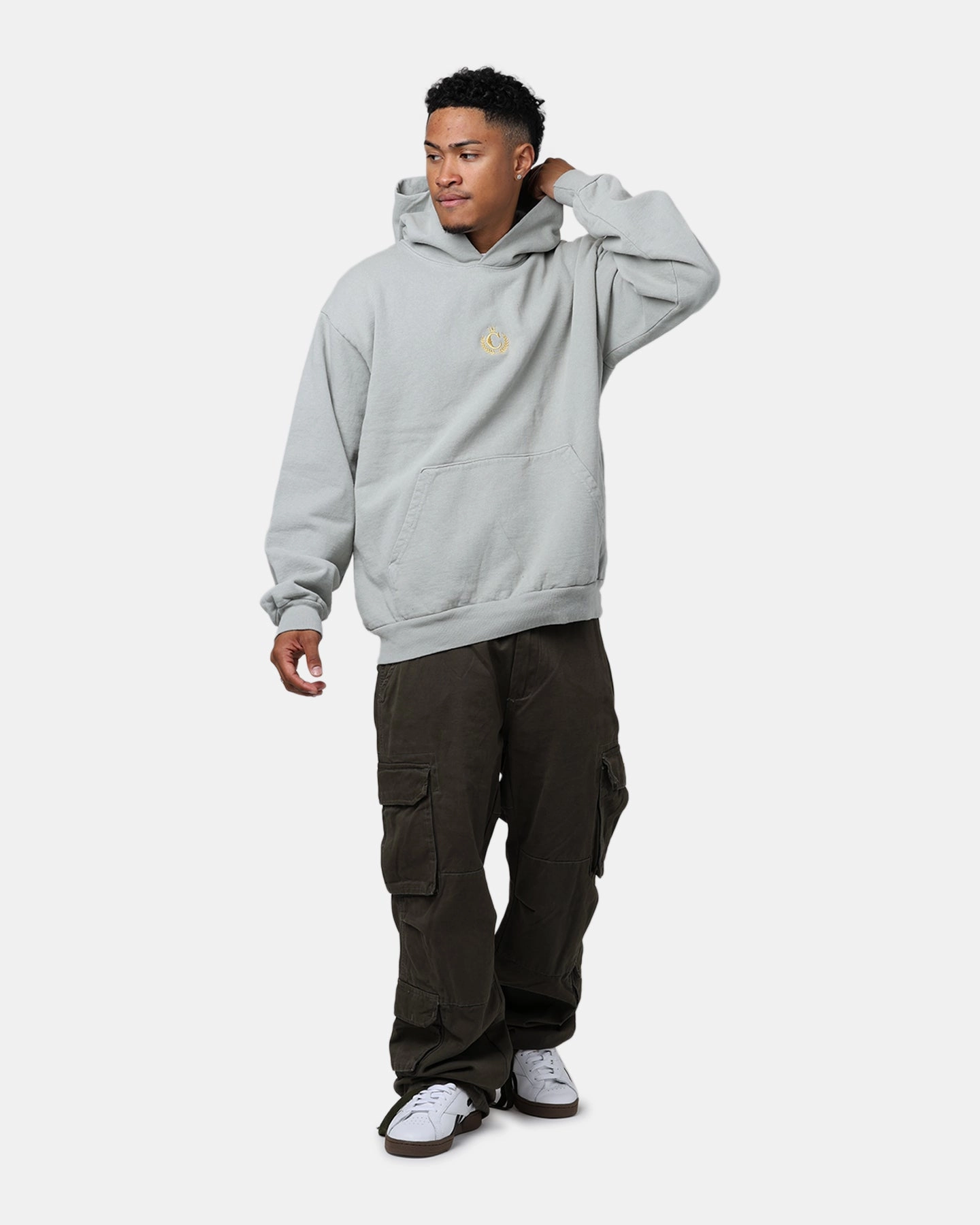 Share Learn Culture Kings CK Embroidered Hoodie Sage