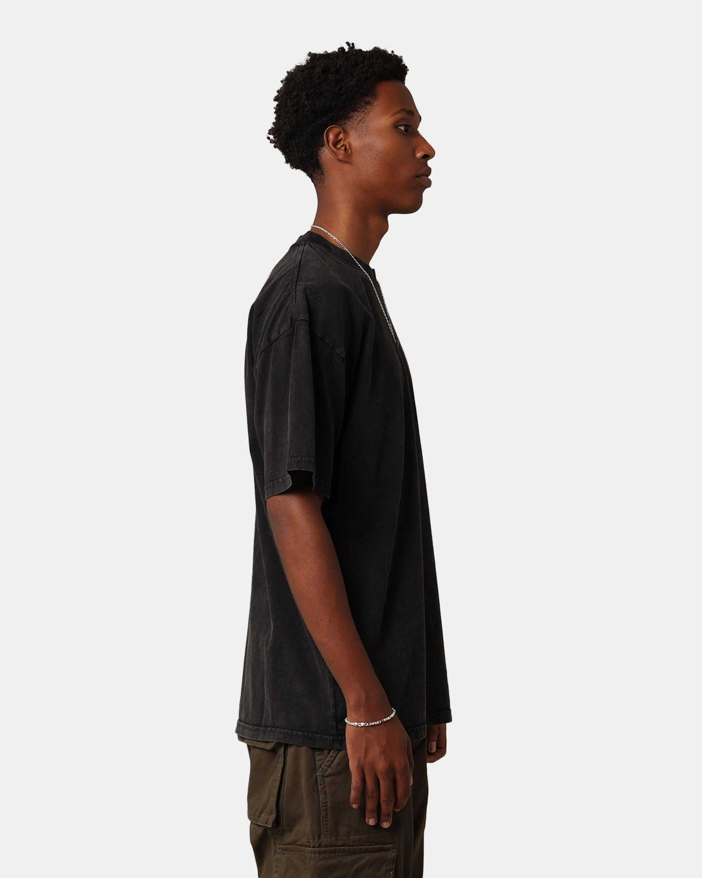 Chic Vibes Garment Dyed Technique Culture Kings Standard T-Shirt Black Acidwash