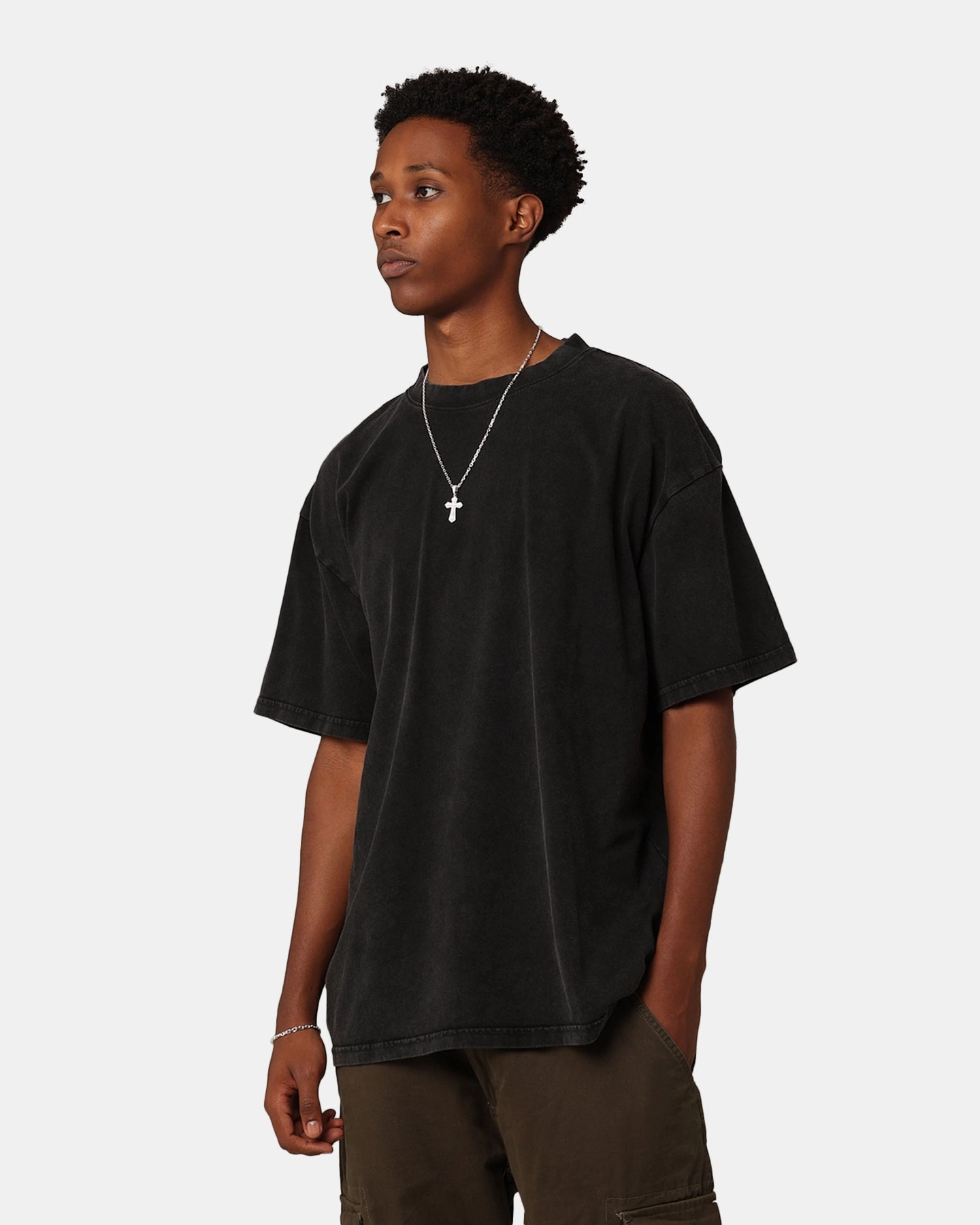 Simple and Comfortable Culture Kings Standard T-Shirt Black Acidwash