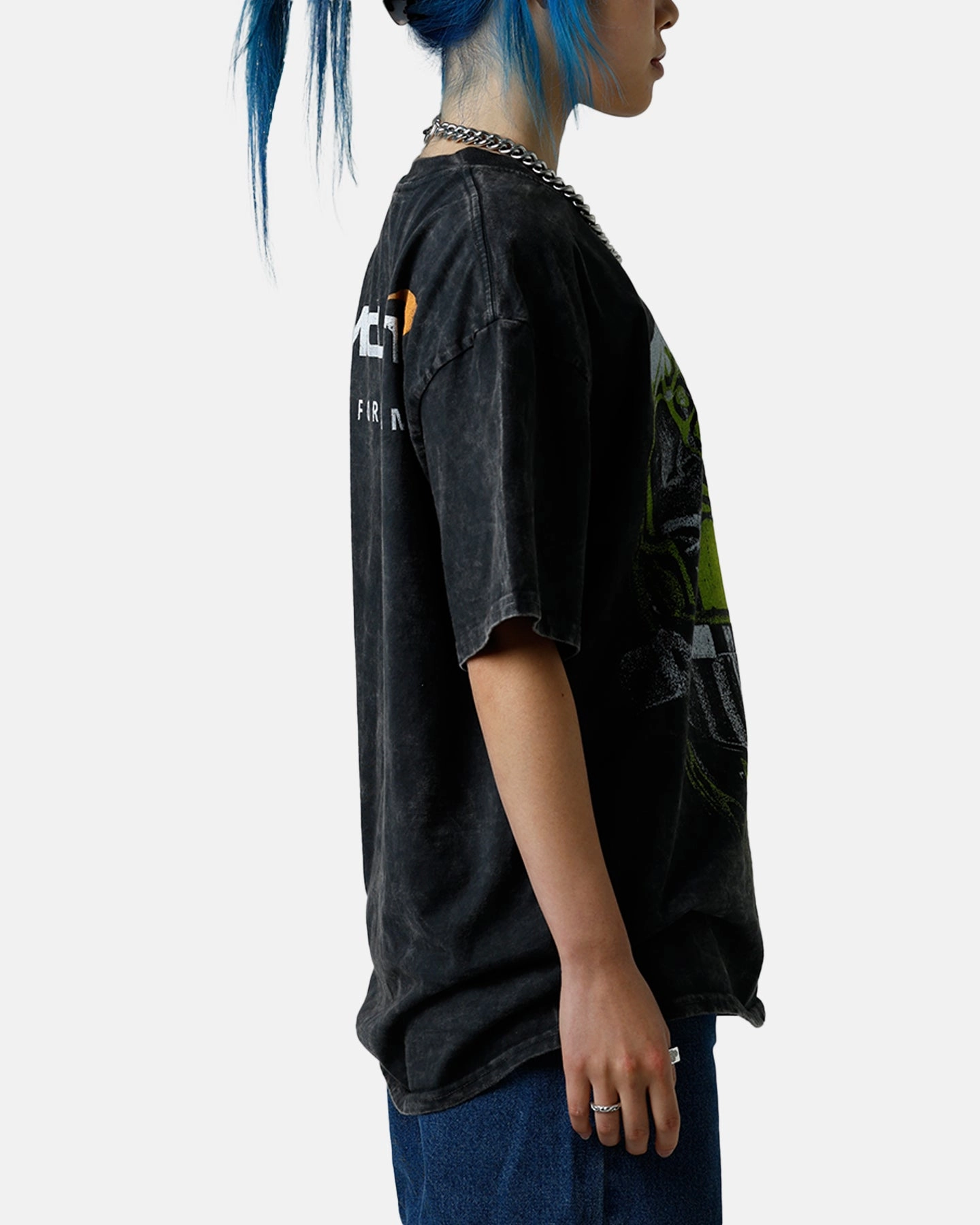 Culture Kings X Mclaren Lando Norris 'Vegas Grand Prix 2024' Helmet T-Shirt Black Acidwash Good stretch Comfortable Design