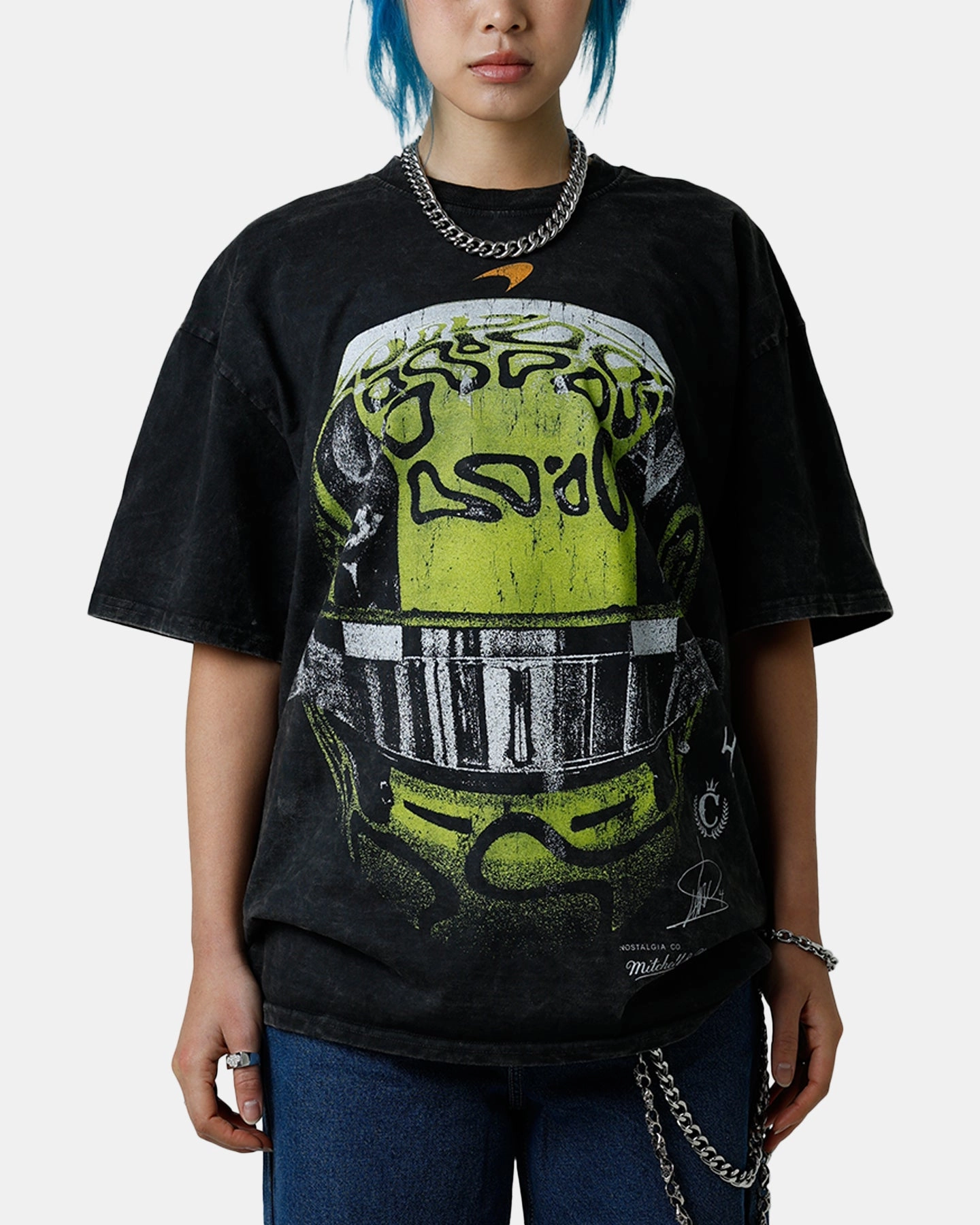 Culture Kings X Mclaren Lando Norris 'Vegas Grand Prix 2024' Helmet T-Shirt Black Acidwash discount offer