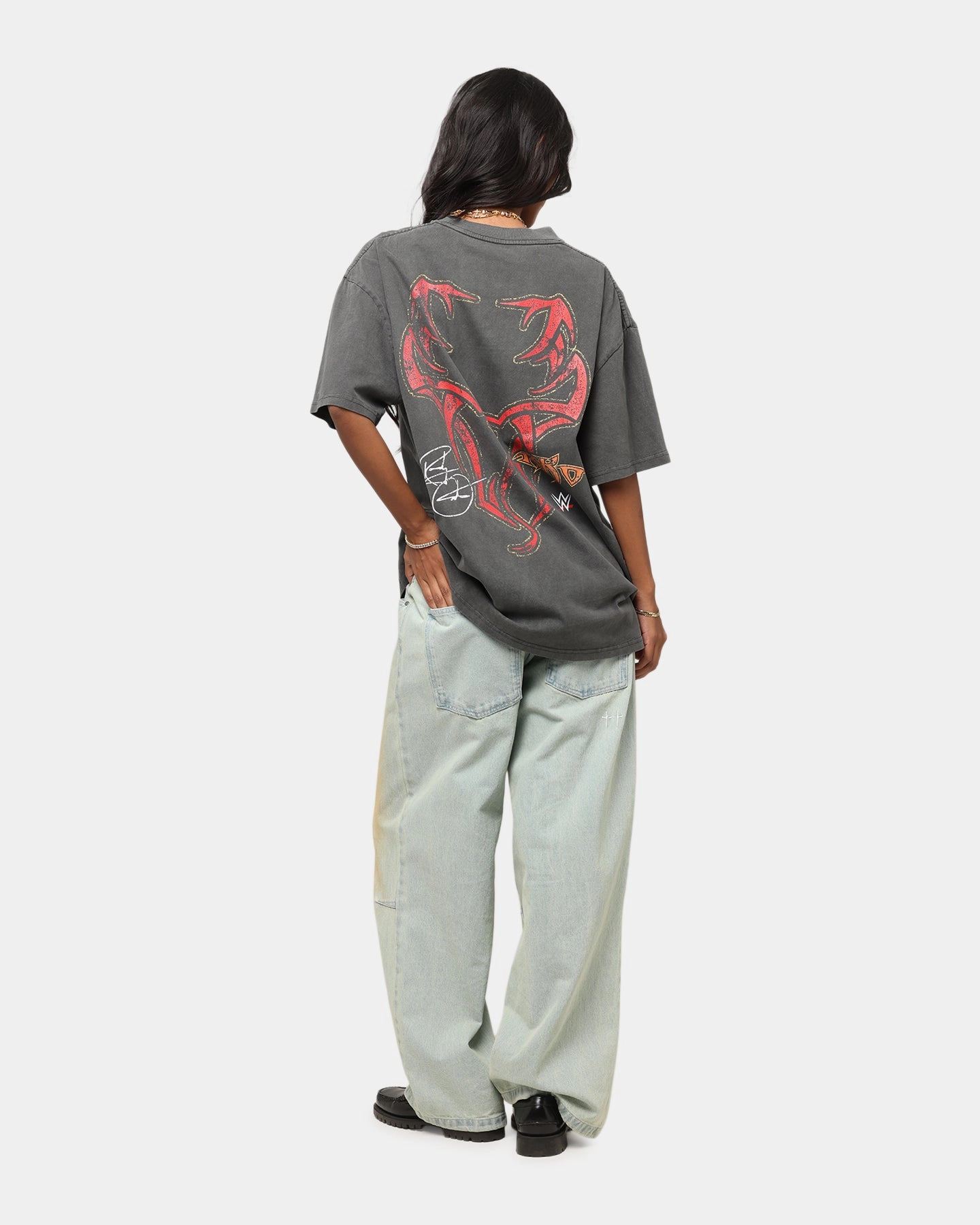 Culture Kings X WWE Randy Orton Heavyweight T-Shirt Black Wash Relaxed Look baby shower