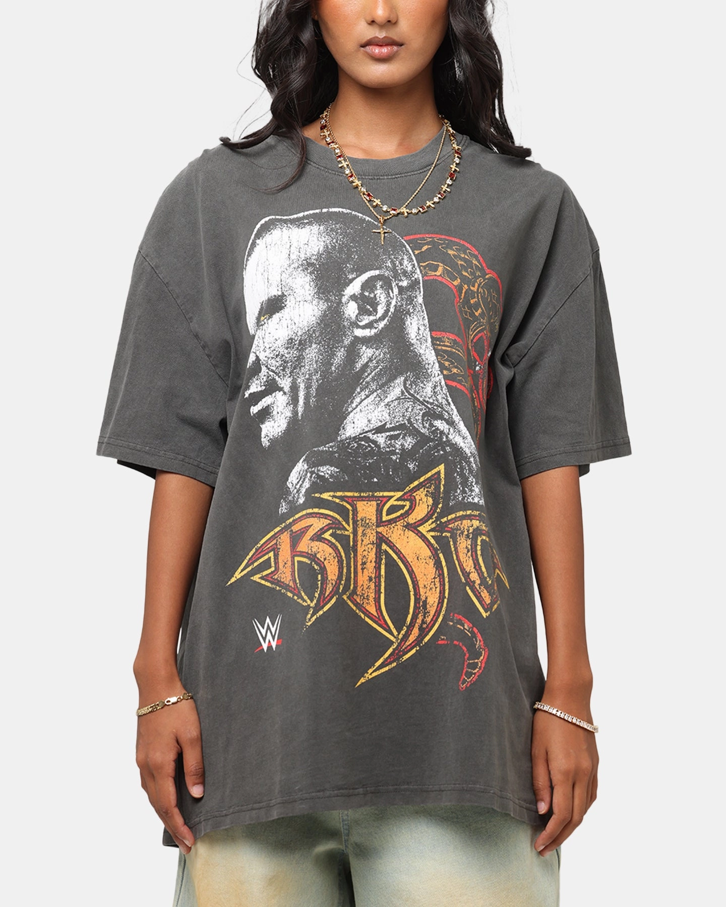 Culture Kings X WWE Randy Orton Heavyweight T-Shirt Black Wash Stylish Wearable adults'