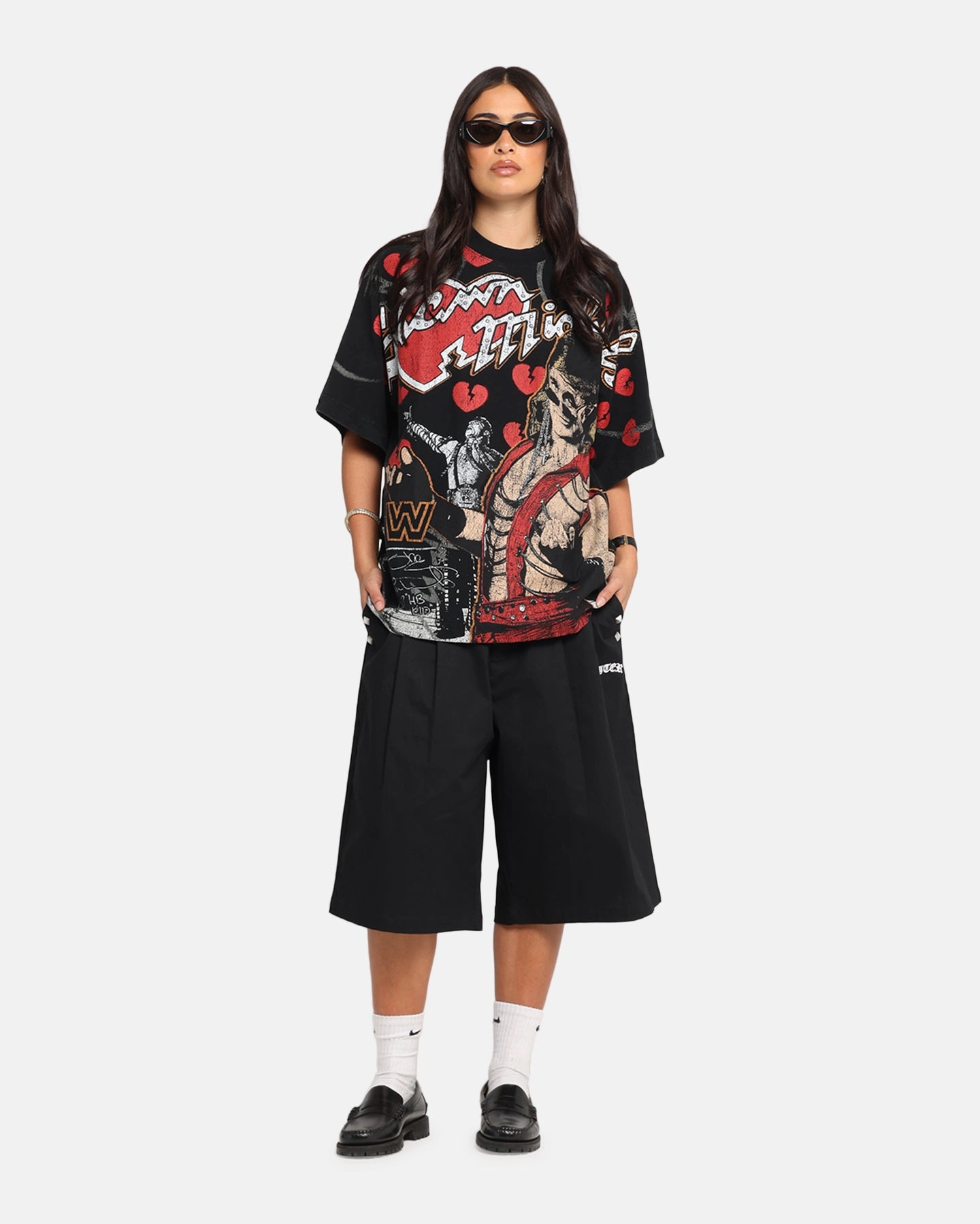 Recycled Material Culture Kings X WWE Shawn Michaels All Over Print T-Shirt Black