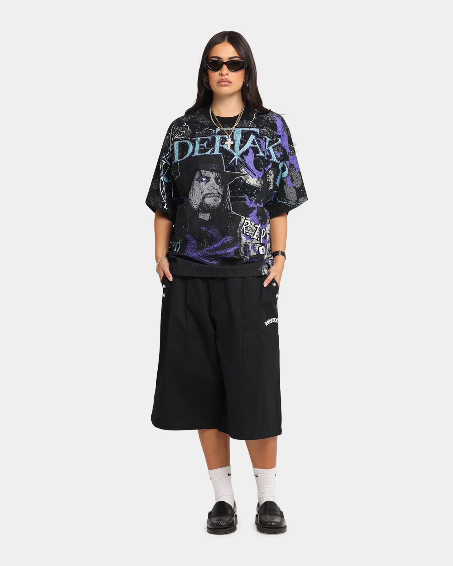 anniversary Complementary Colors Culture Kings X WWE Undertaker All Over Print T-Shirt Black