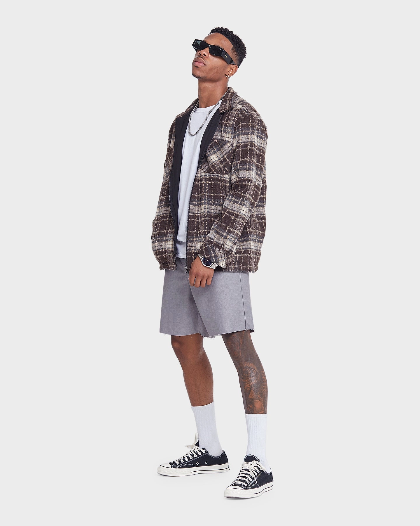 XXIII Cut Off Work Shorts Grey Chic Design