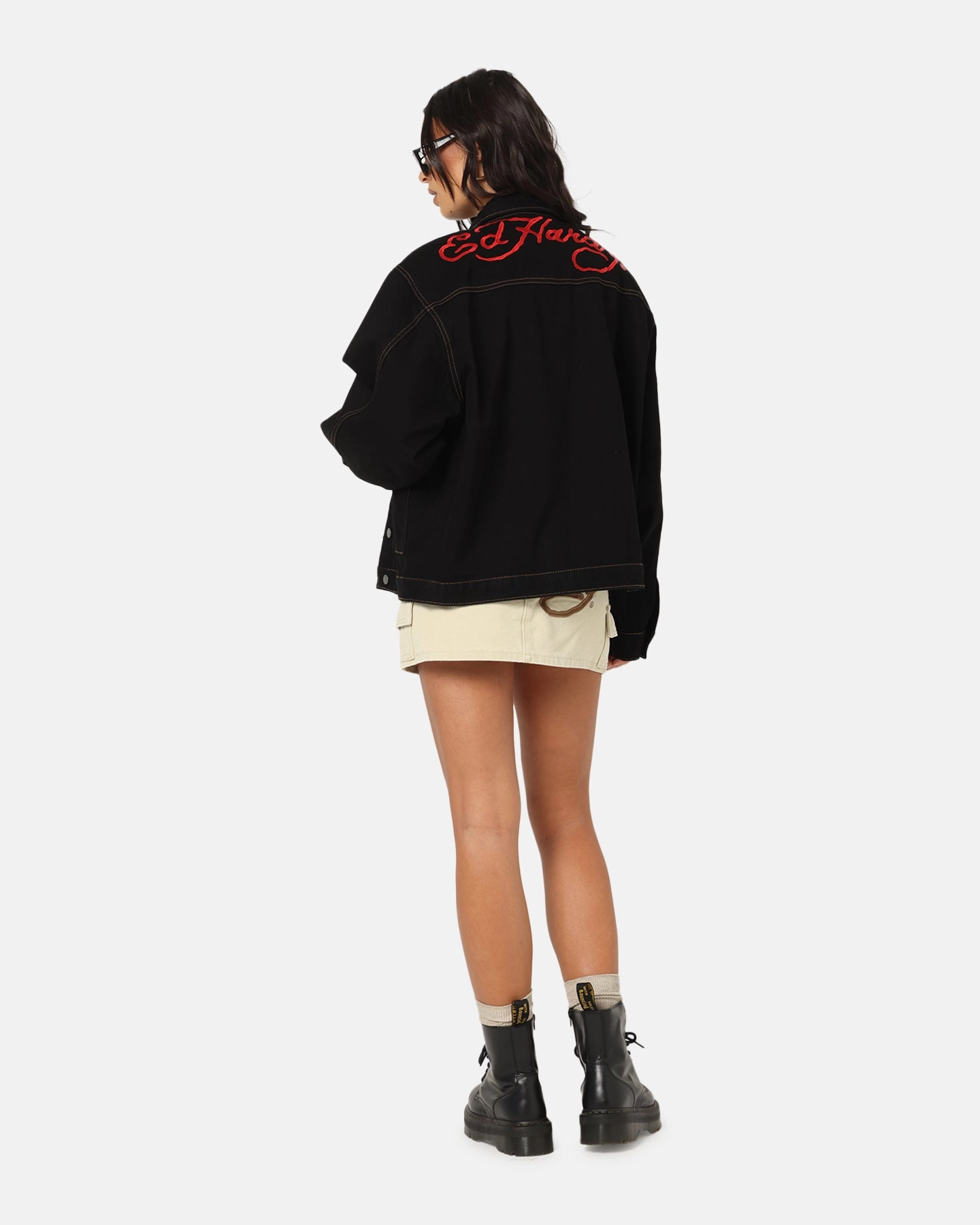 Raglan sleeves Win Ed Hardy Coach Denim Jacket Black