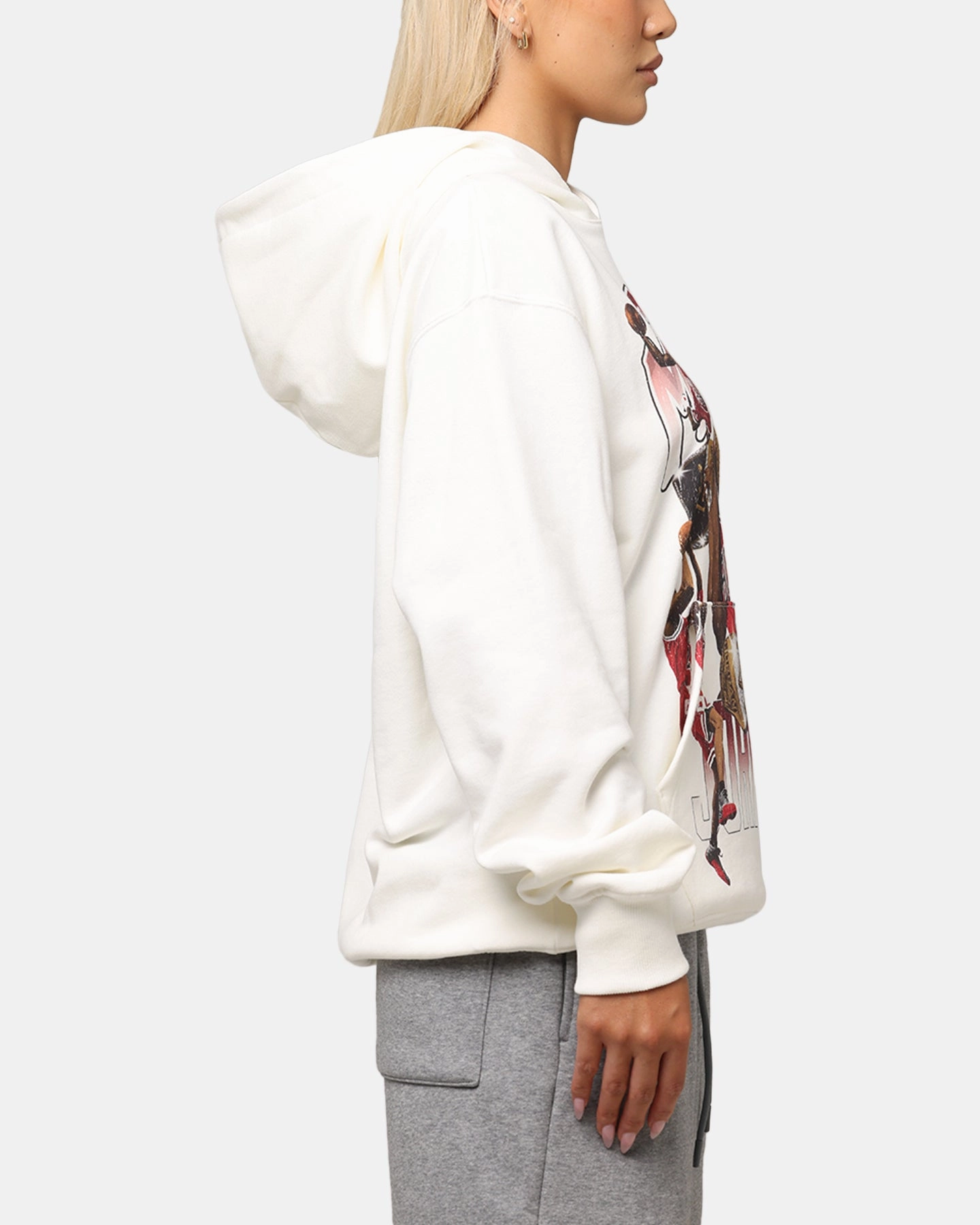 Jordan Jumpman Flight Graphic Fleece Pullover Hoodie Sail Street Fit Style Global fashion