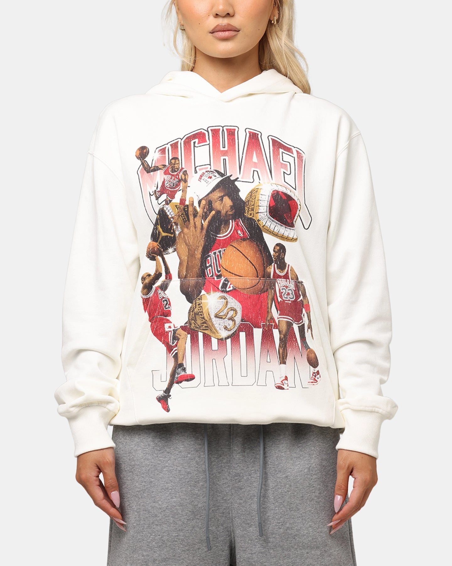 Urban Spirit Jordan Jumpman Flight Graphic Fleece Pullover Hoodie Sail