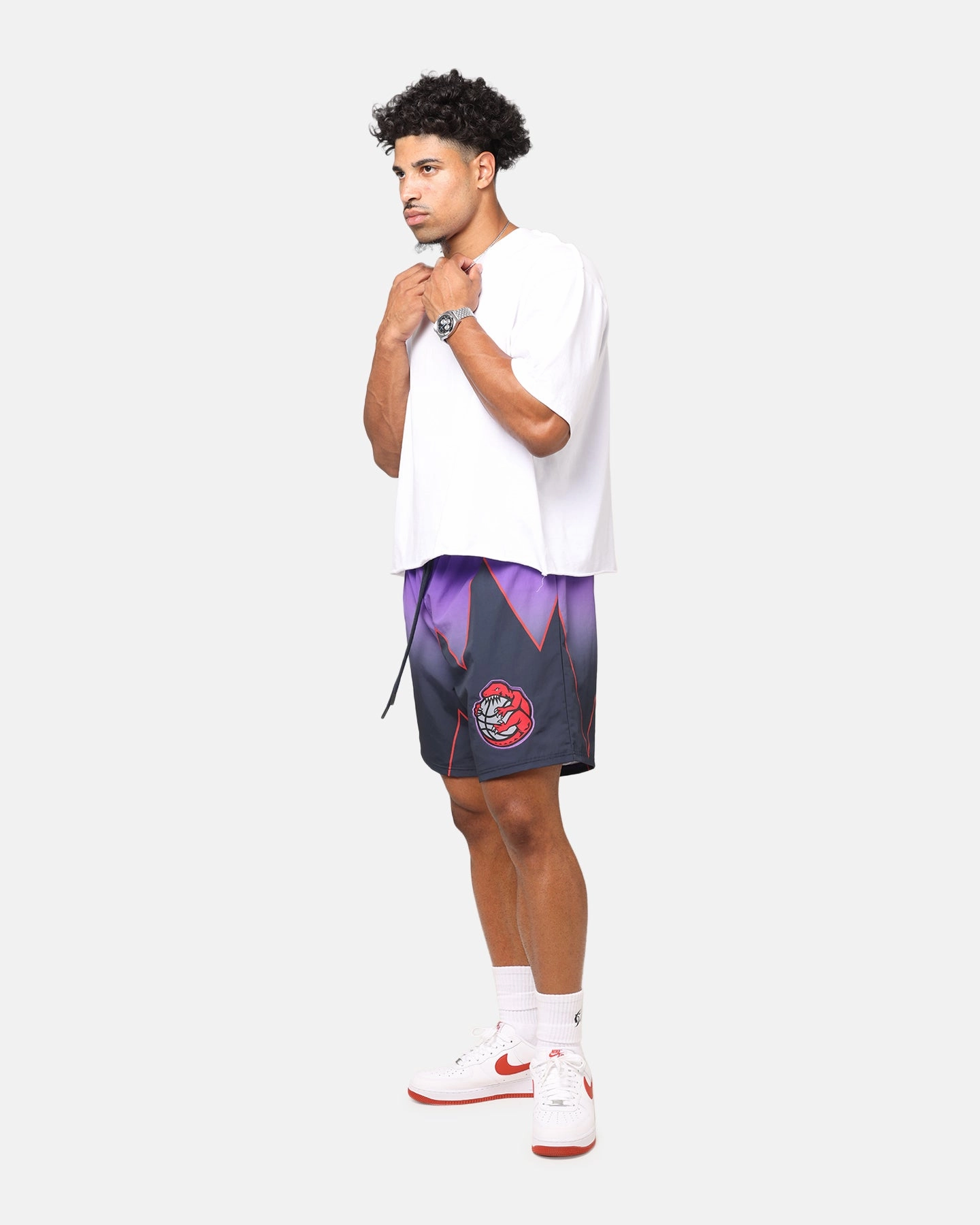 Ergonomic Panel Design Durable Feel Mitchell & Ness Toronto Raptors 30 Year Shorts Black/Purple