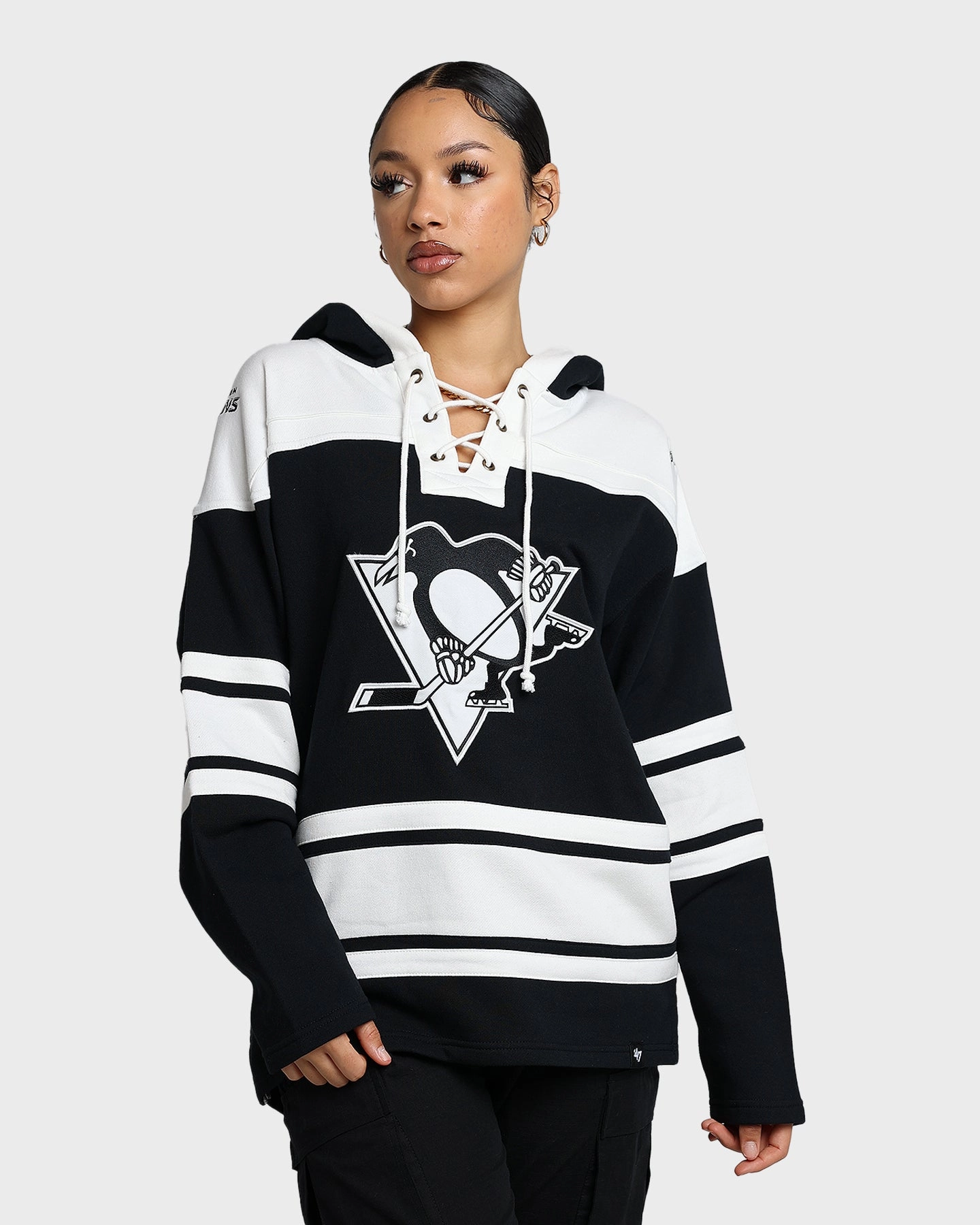 Degree high - street buy 47 Brand Pittsburgh Penguins Superior Lacer Hoodie Jet Black