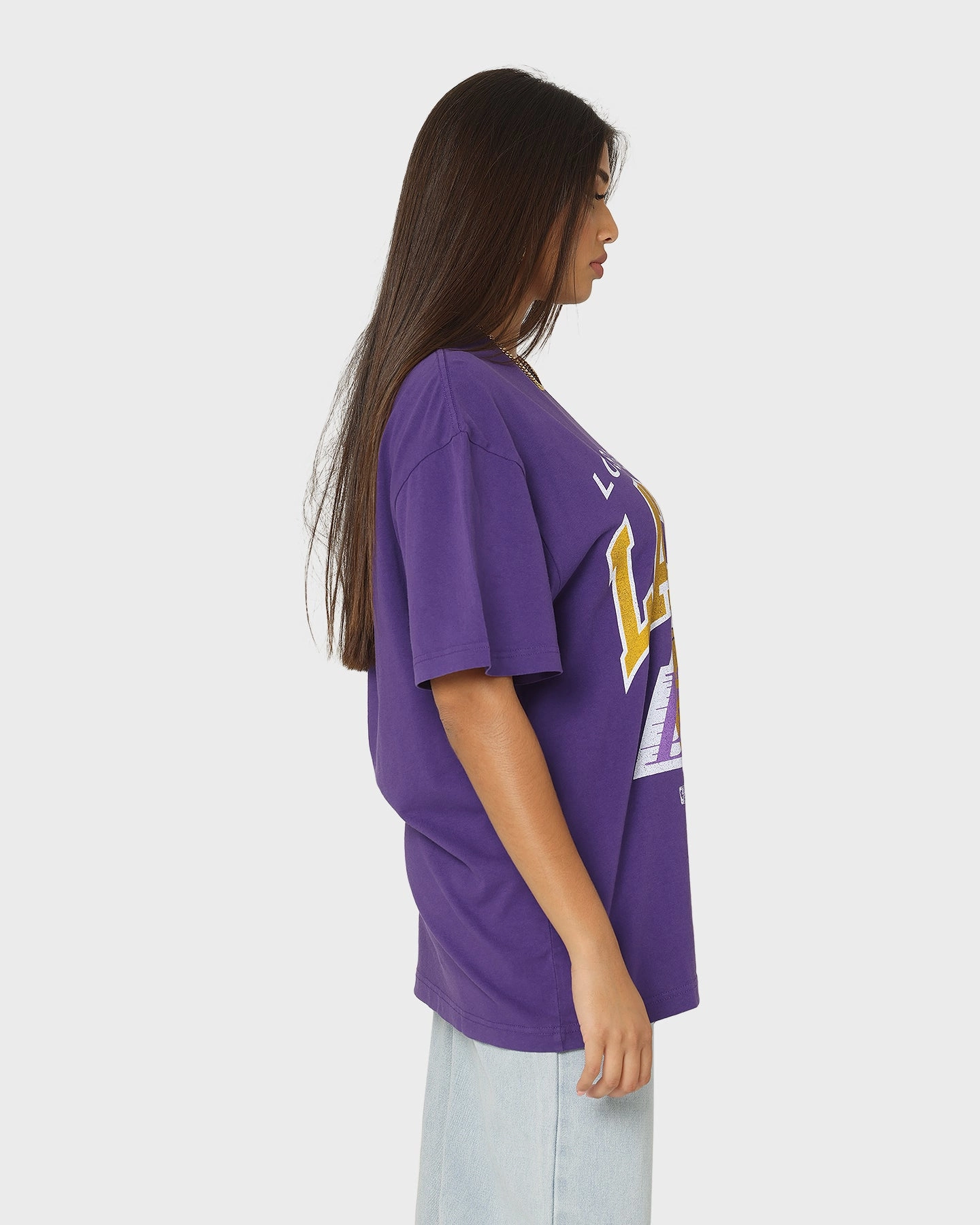 Chic Style Trend Timeless Look Mitchell & Ness Los Angeles Lakers XL Arch Vintage T-Shirt Faded Purple
