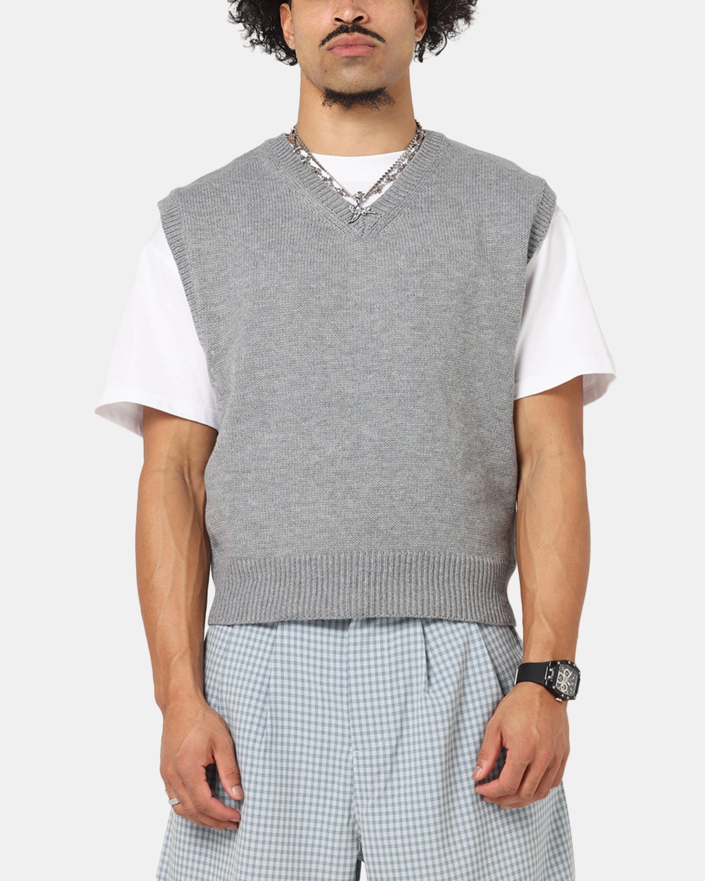 XXIII Cropped Sweater Vest Grey Event