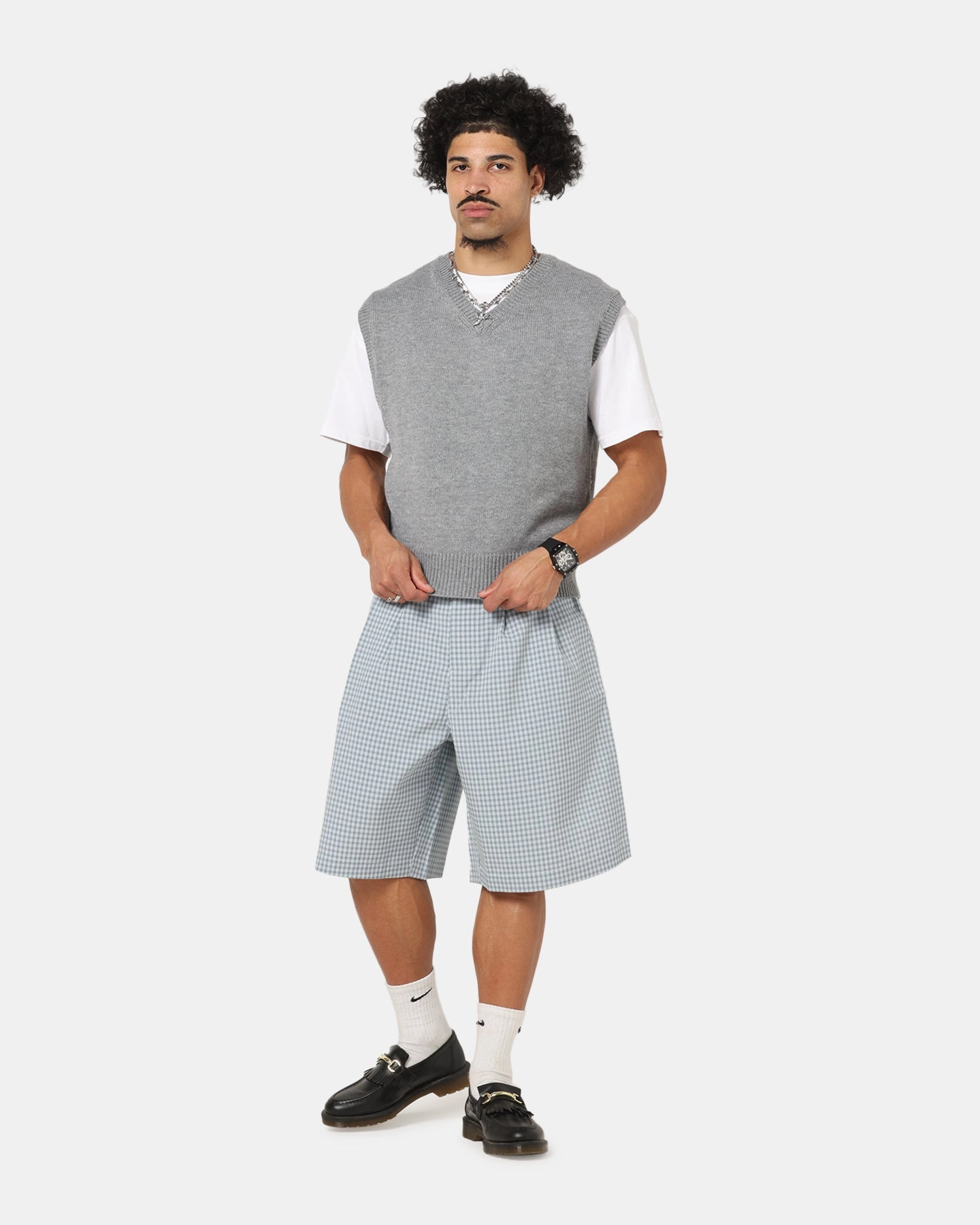 XXIII Cropped Sweater Vest Grey cyclist WeightDispersing Padding
