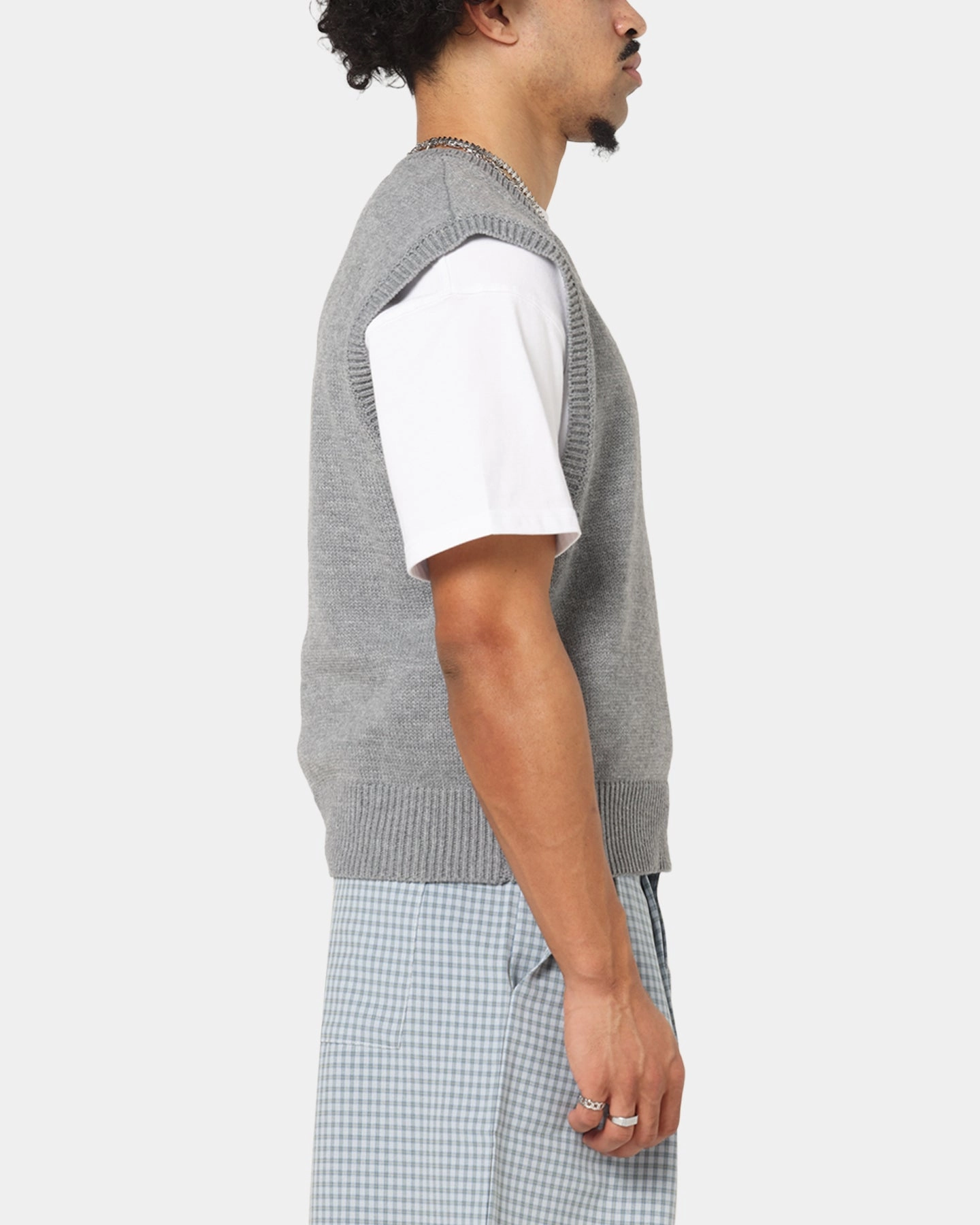 XXIII Cropped Sweater Vest Grey Slide gardeners