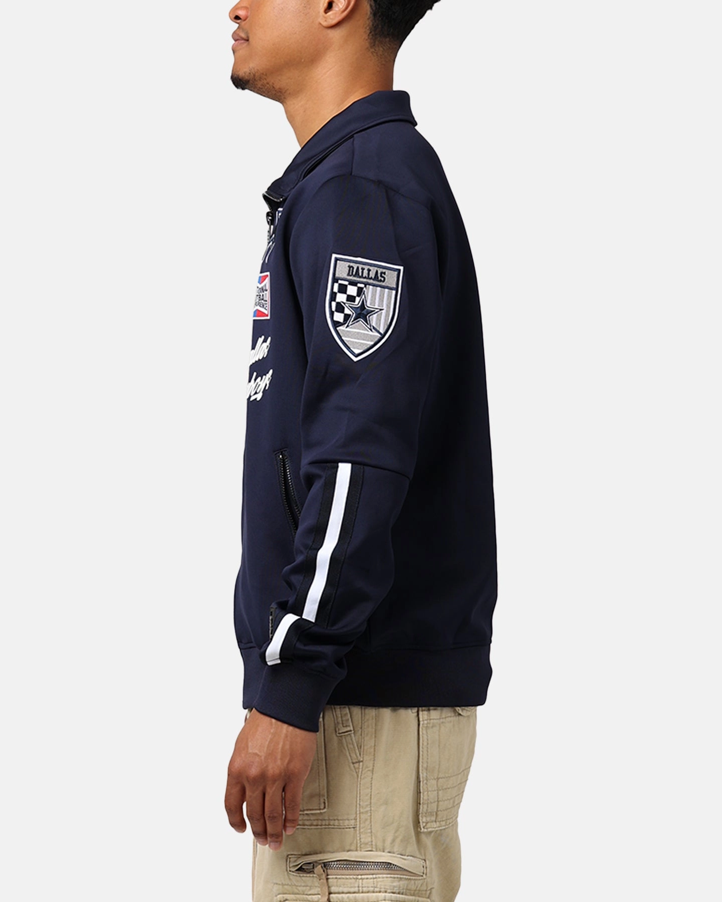 Pro Standard Dallas Cowboys Fast Lane Track Jacket Midnight Navy suitable for educational purposes