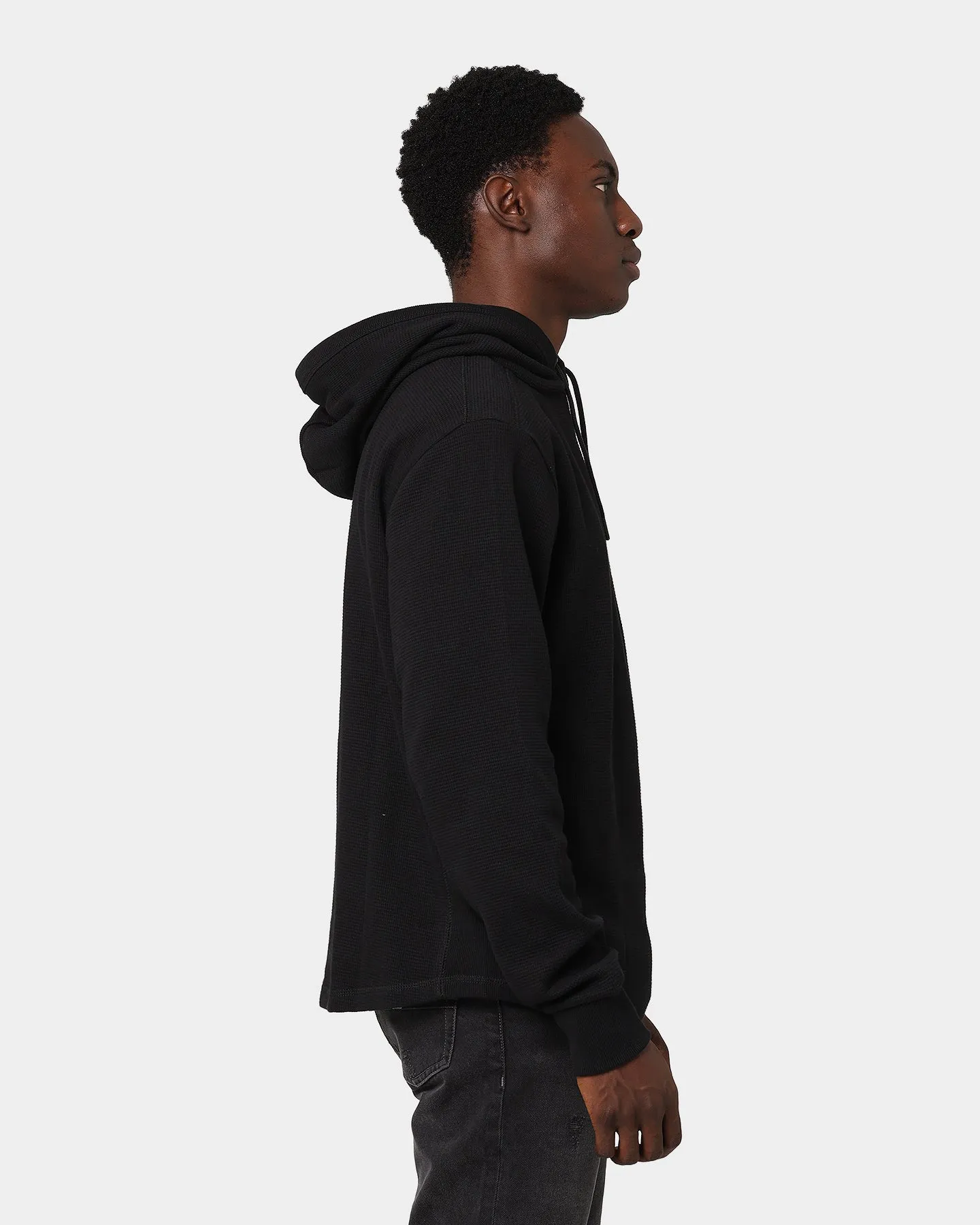 Urban Ease Calvin Klein Mini Waffle Knit Badge Hoodie Black