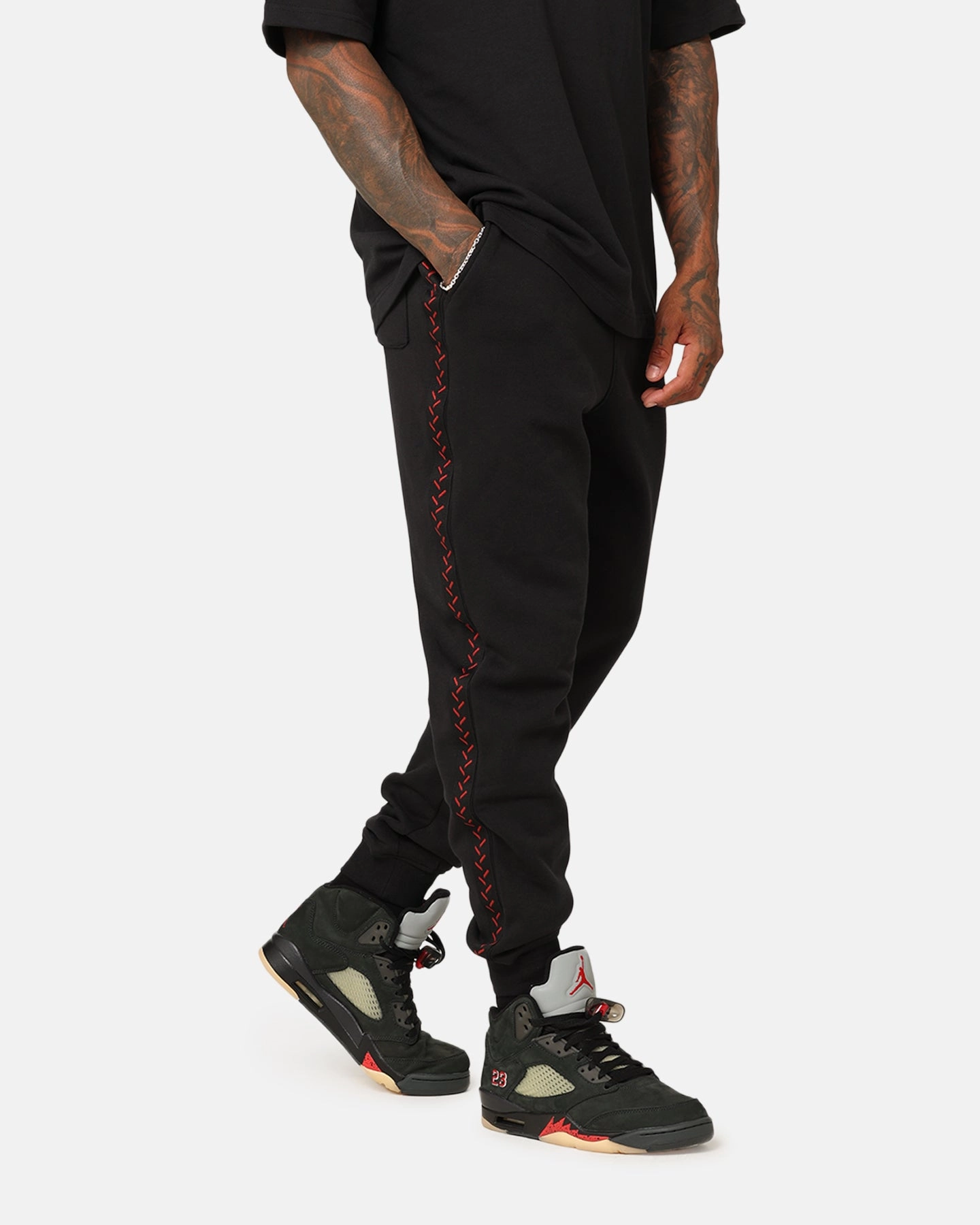 FunctionalZipper Eco Friendly Dye Process Jordan Flight MVP Fleece Pants Black/Dune Red