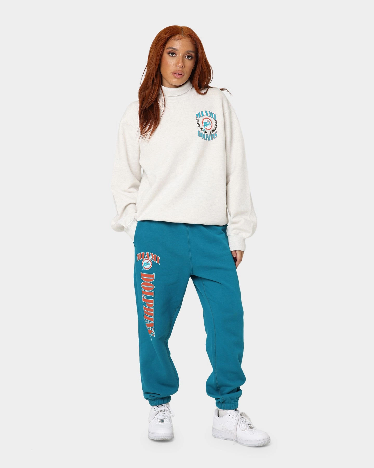 Mitchell & Ness Women's Miami Dolphins Arched Logo Sweat Pants Faded Teal kids'