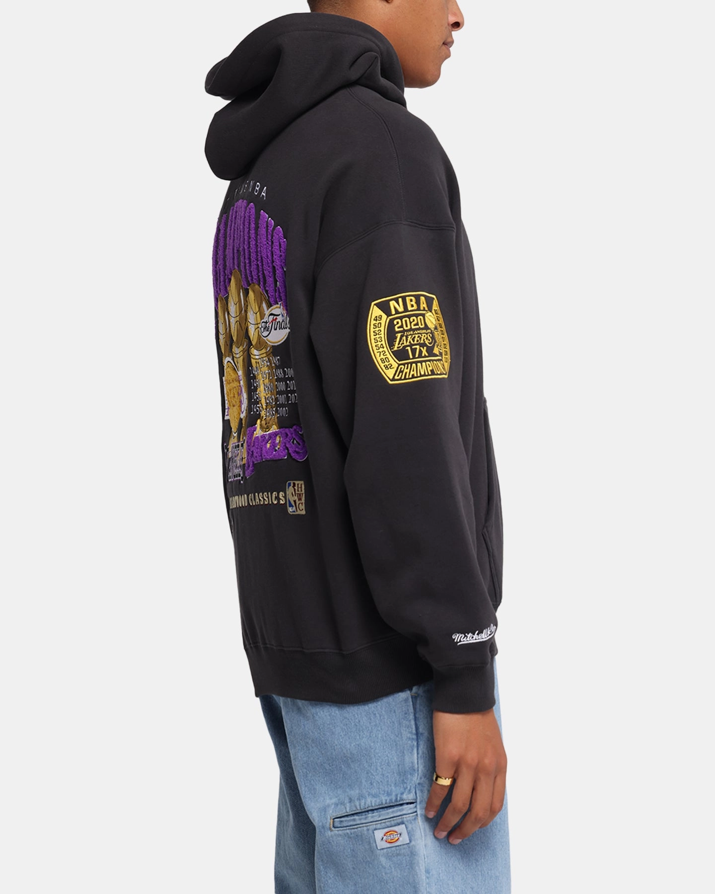 Ultralight Padding Tapir like Mitchell & Ness Los Angeles Lakers National Champions Hoodie Faded Black