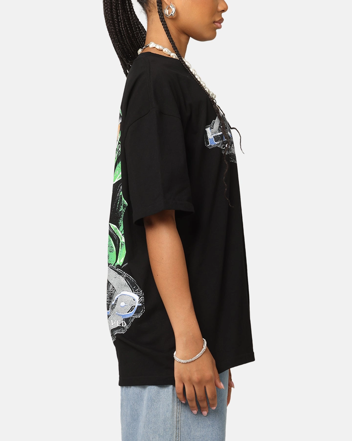 Goat Crew X Halo Halo Combat Evolved Heavyweight T-Shirt Black Garment Washed Texture Striped modernity