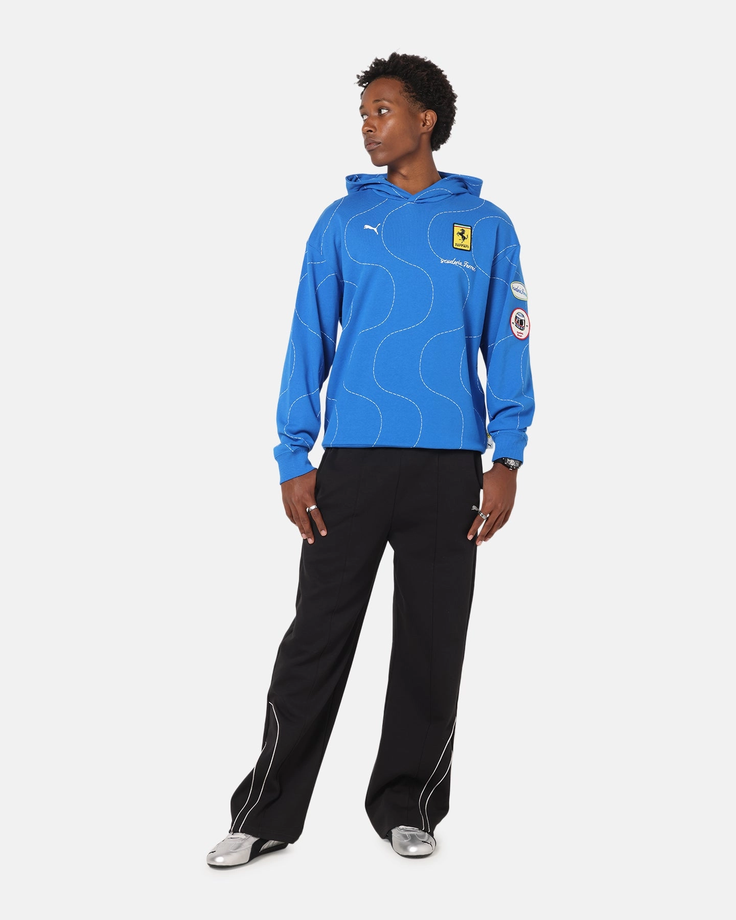 Puma X Scuderia Ferrari Monza Hoodie Steer Blue Cozy Energy solo adventure