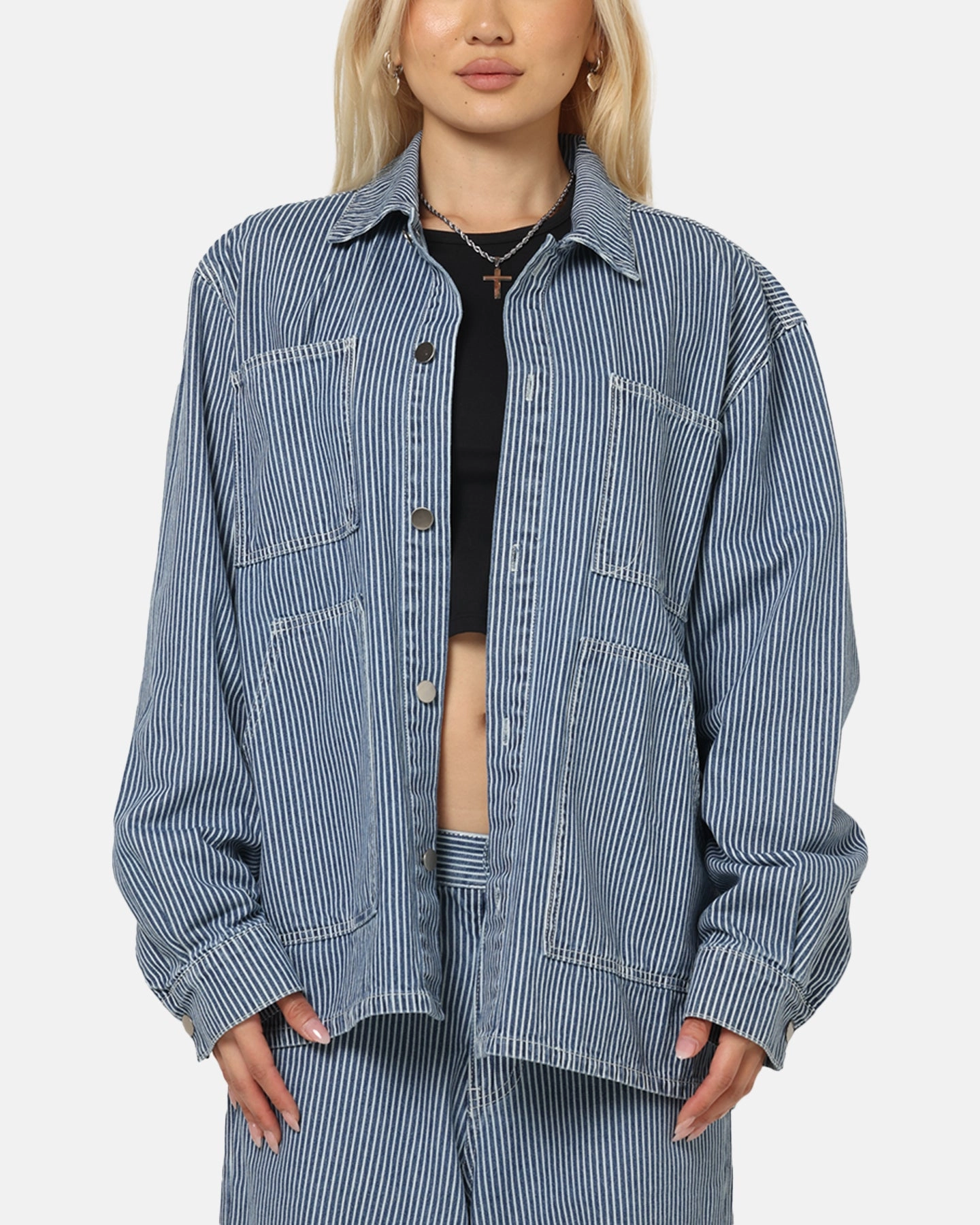 Hardware XXIII Striped Work Jacket Navy Stripe