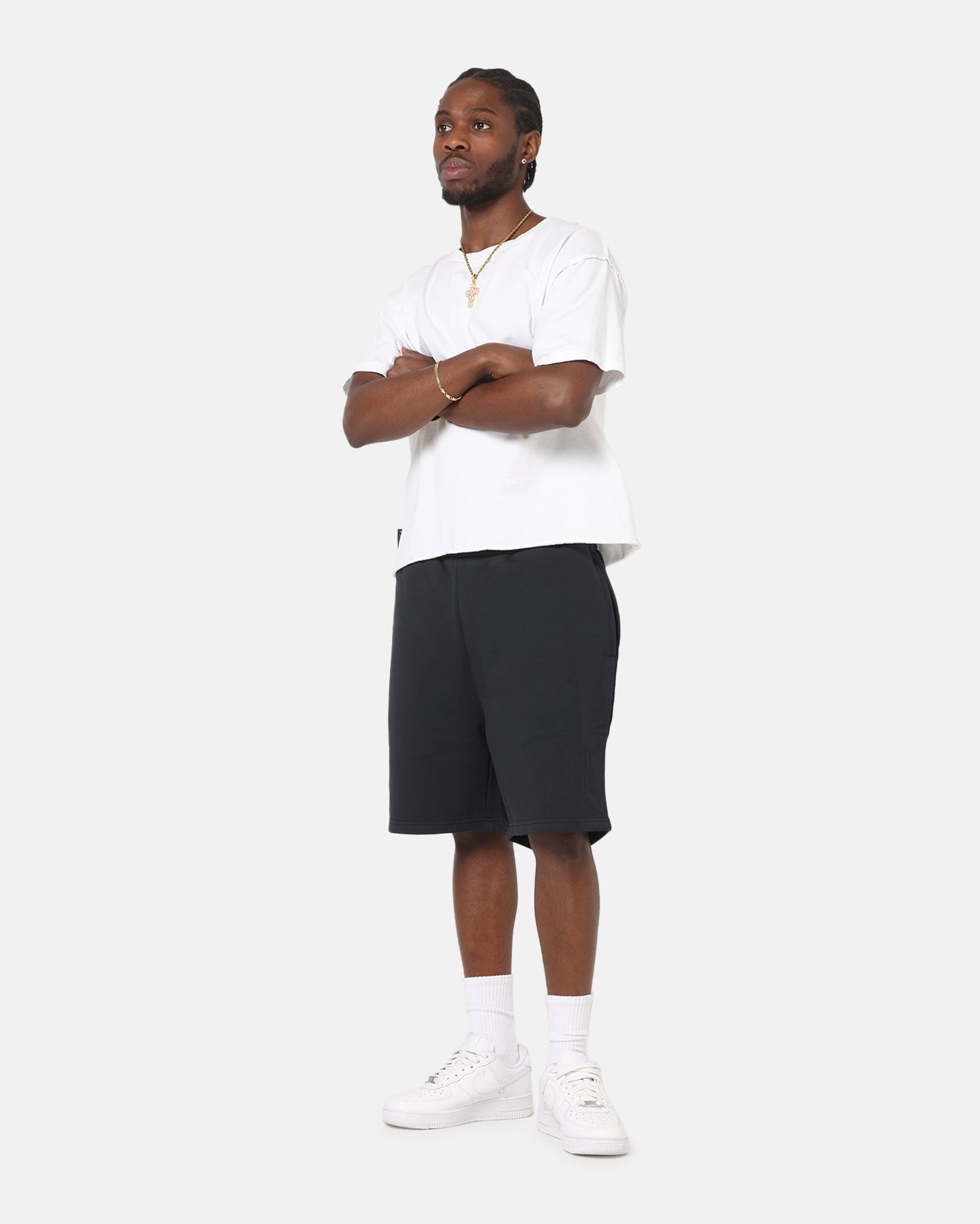 Reflective Safety Stripes Ergonomic Pattern Cutting Carre Premium Essentials Sweat Shorts Steel/Black