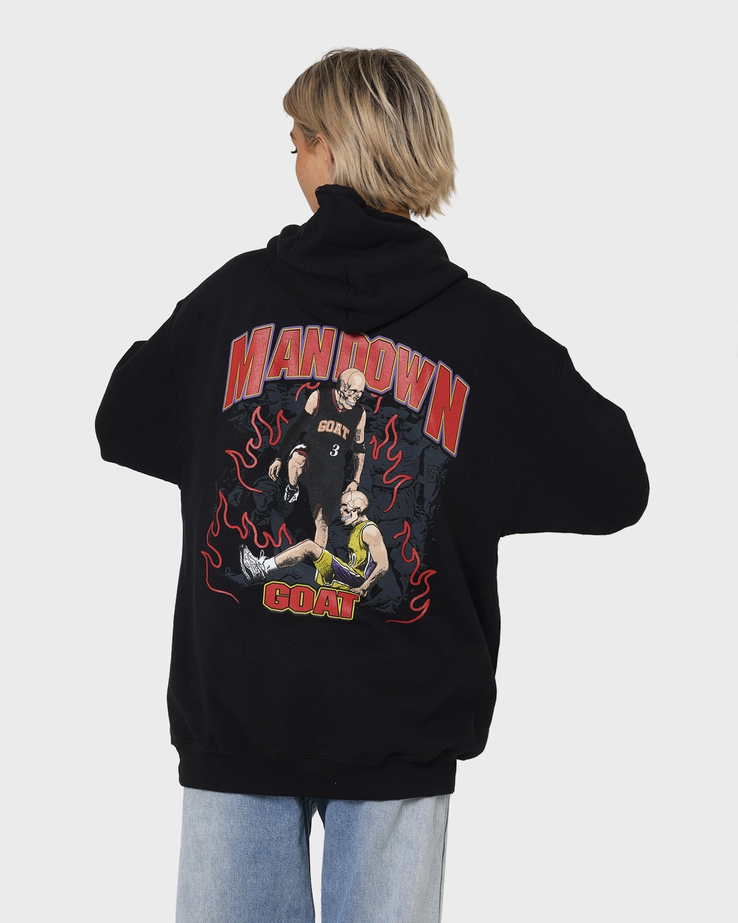 Goat Crew Man Down Hoodie Black Plan Reinforced Stress Points