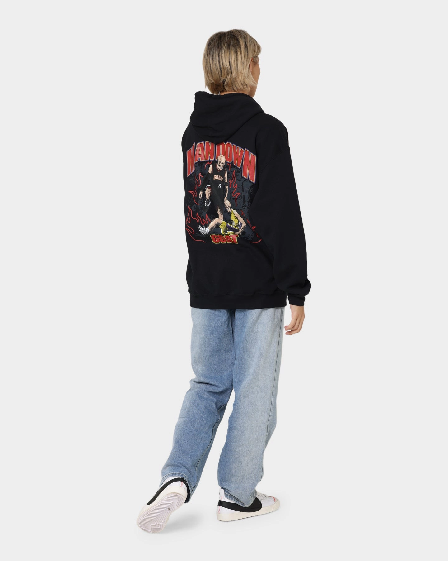 Goat Crew Man Down Hoodie Black suitable for educational purposes