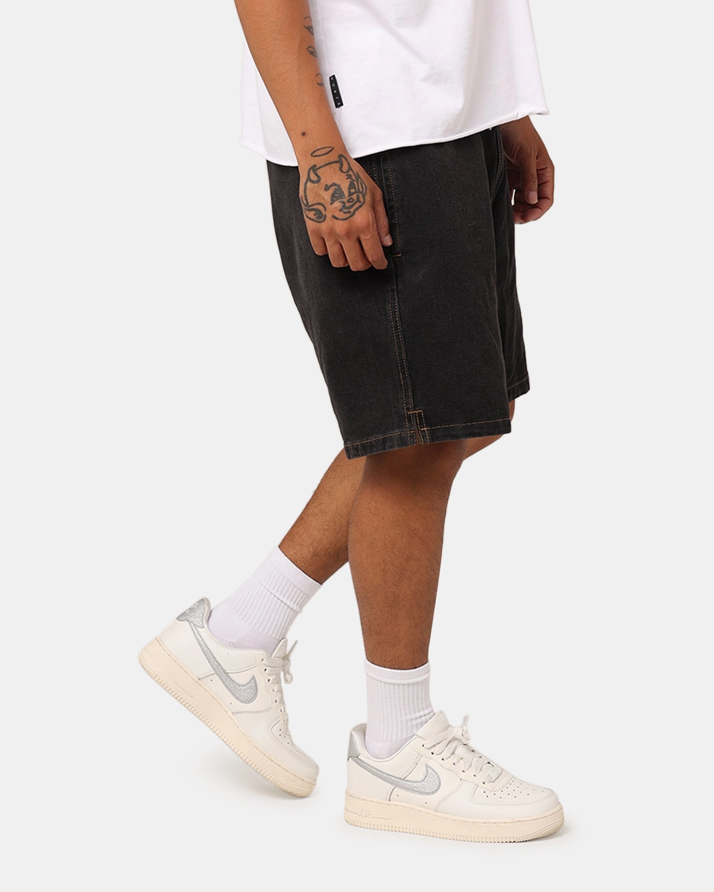 Stussy Workgear Denim Shorts Black Denim Concert wear