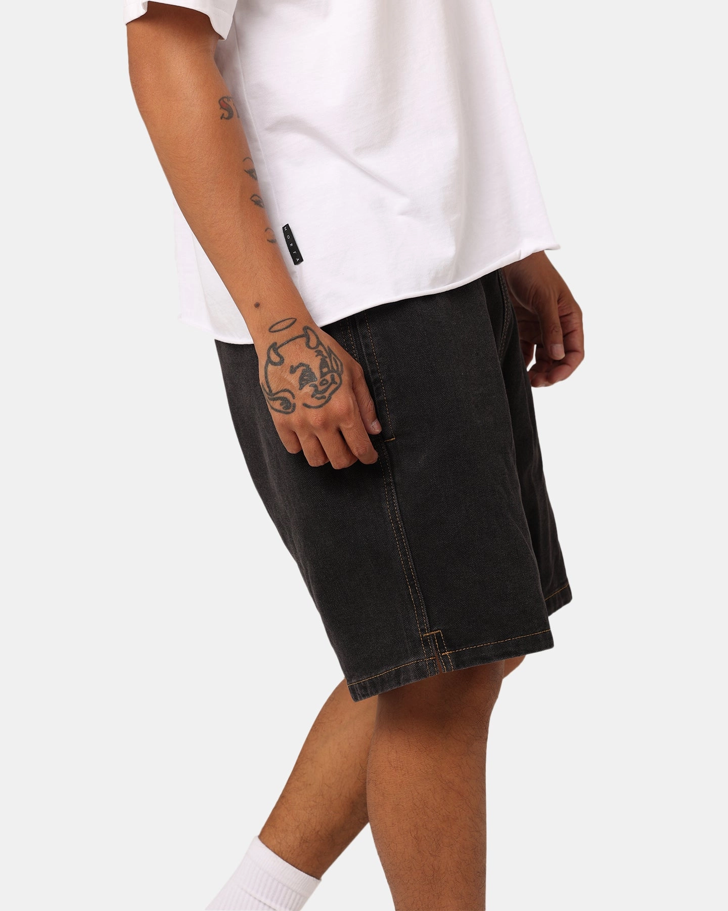 Stussy Workgear Denim Shorts Black Denim Fit Design