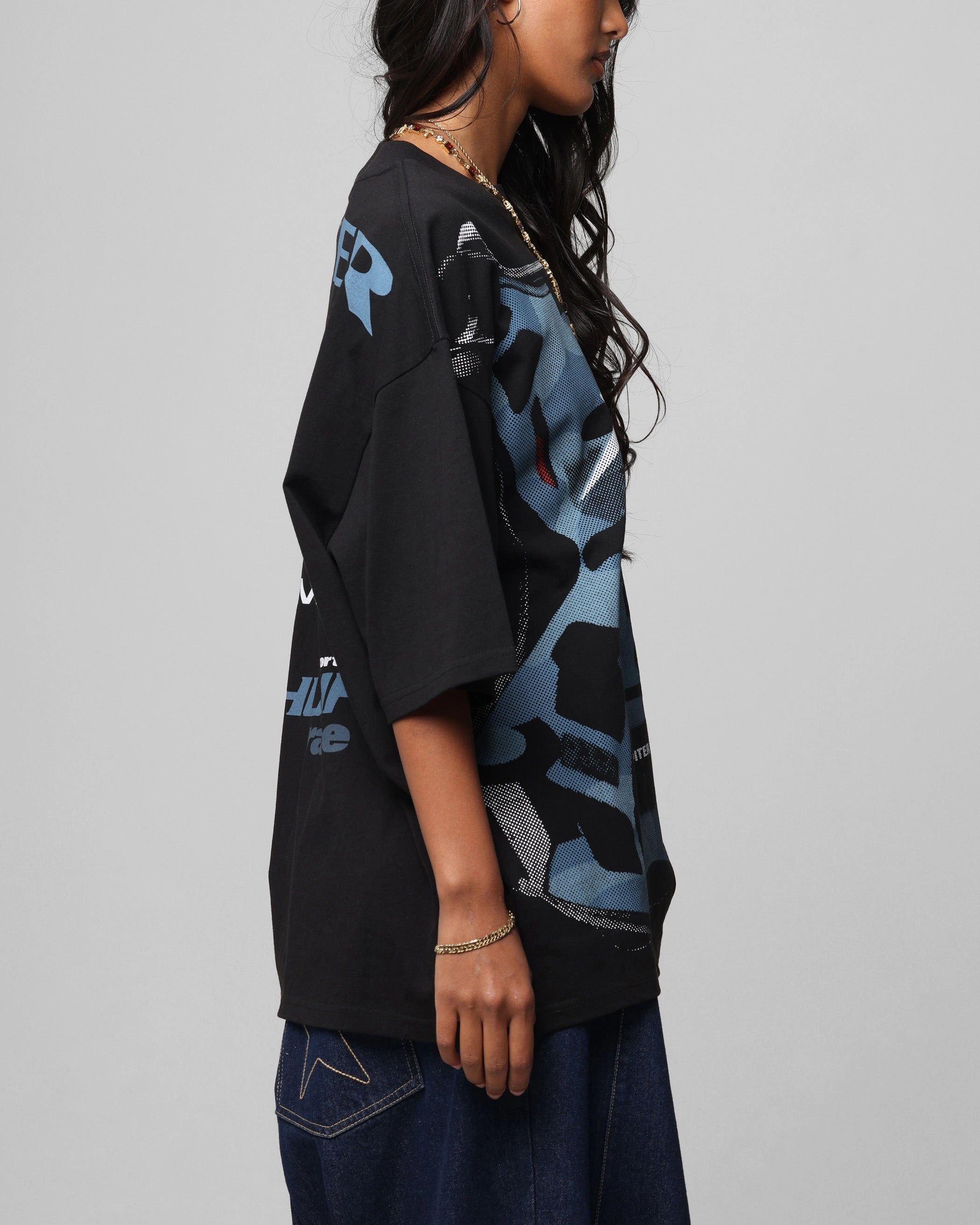 Loiter Motocross Vintage T-Shirt Black/Navy Blue Christmas VintageWashEffect