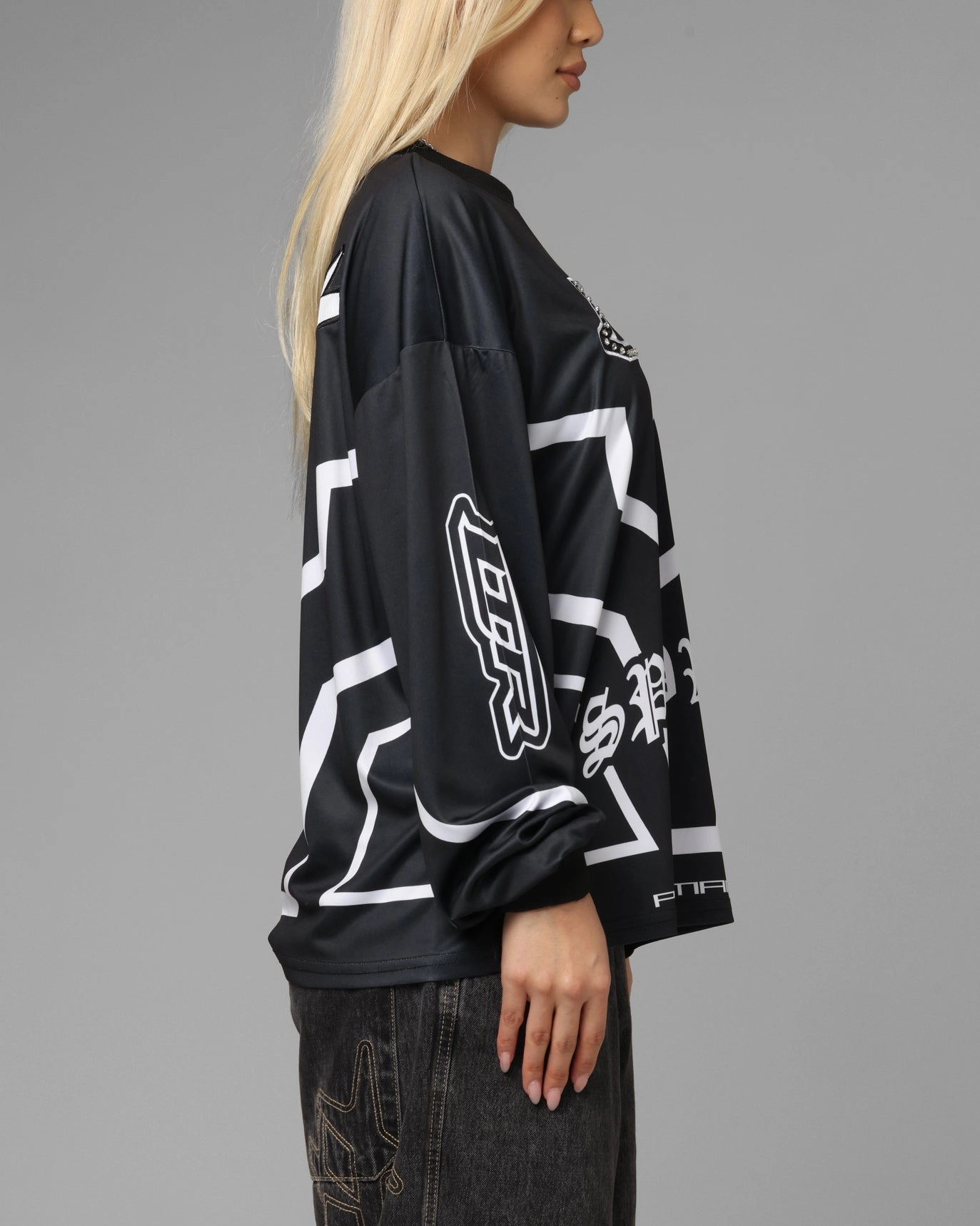 Travel Style Trend Fit For All Loiter Thrill Racing Long Sleeve T-Shirt Black