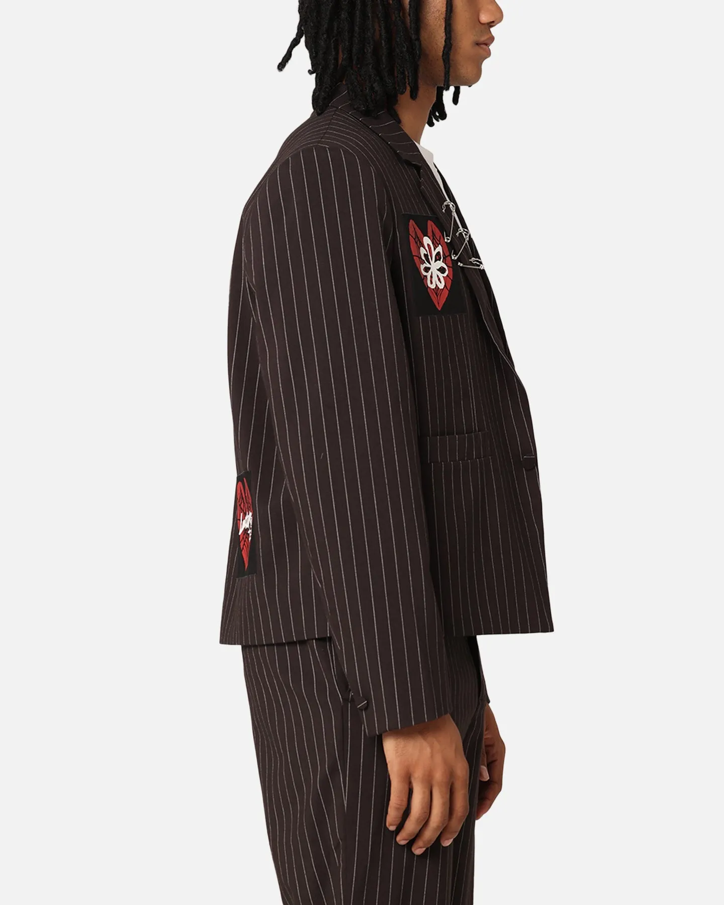 Heat Resistant Layer Loiter Heartache Blazer Pinstripe