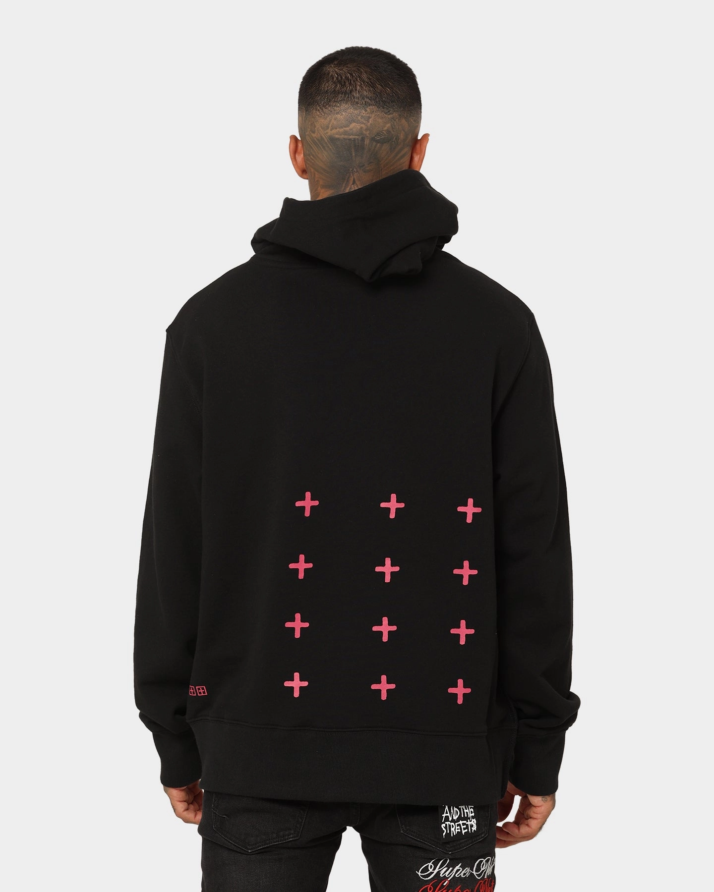 Ksubi Pixel Flower Kash Hoodie Jet Black Adjustable Waistband