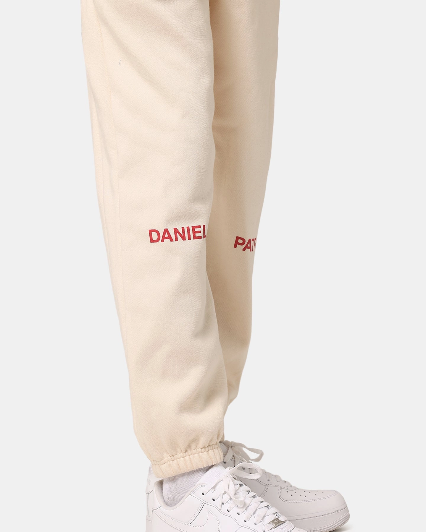 Daniel Patrick Surplus Logo Sweatpants Cream/Maroon Cropped hem WindproofLayer