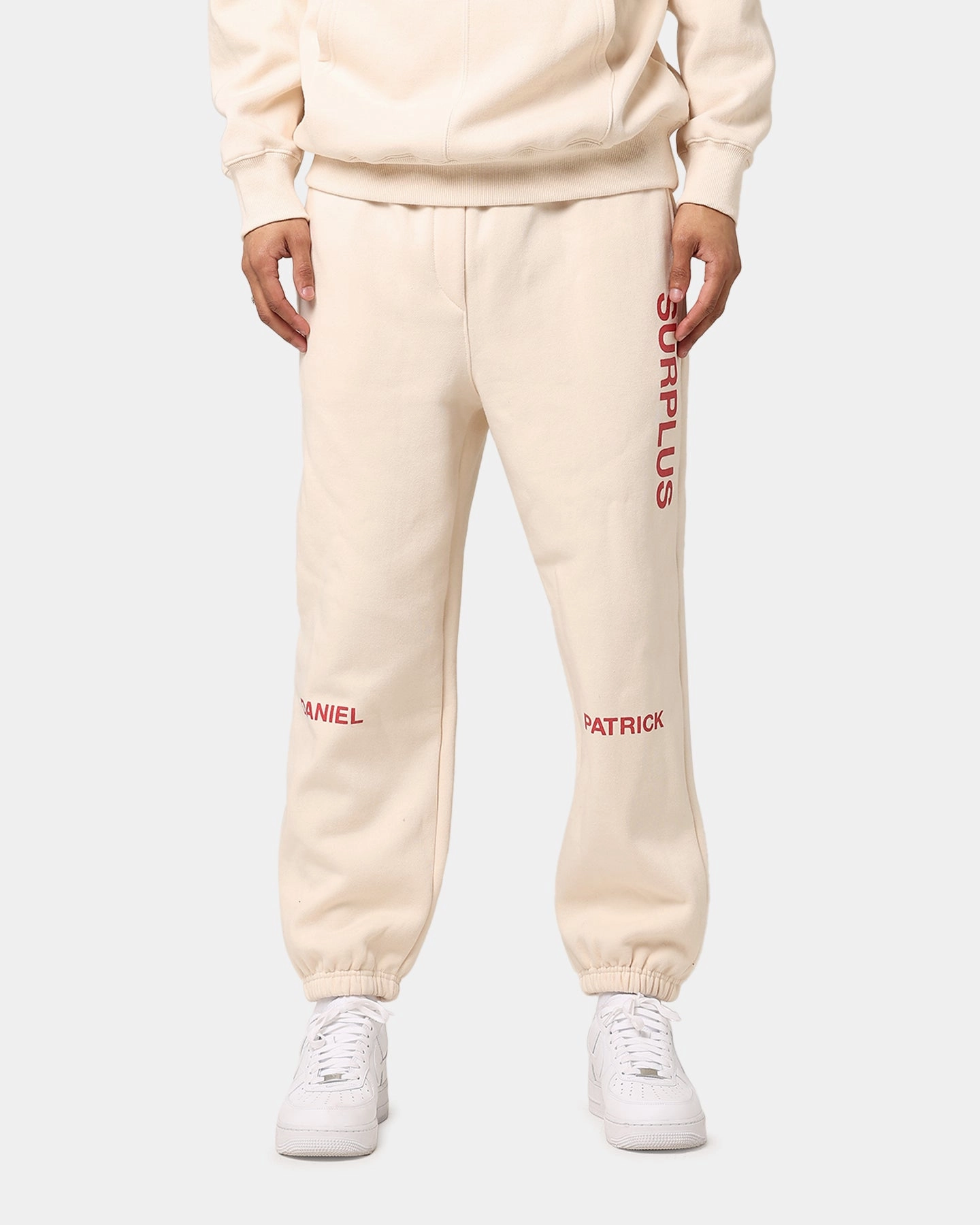 Daniel Patrick Surplus Logo Sweatpants Cream/Maroon Sporty Look Essential Wear